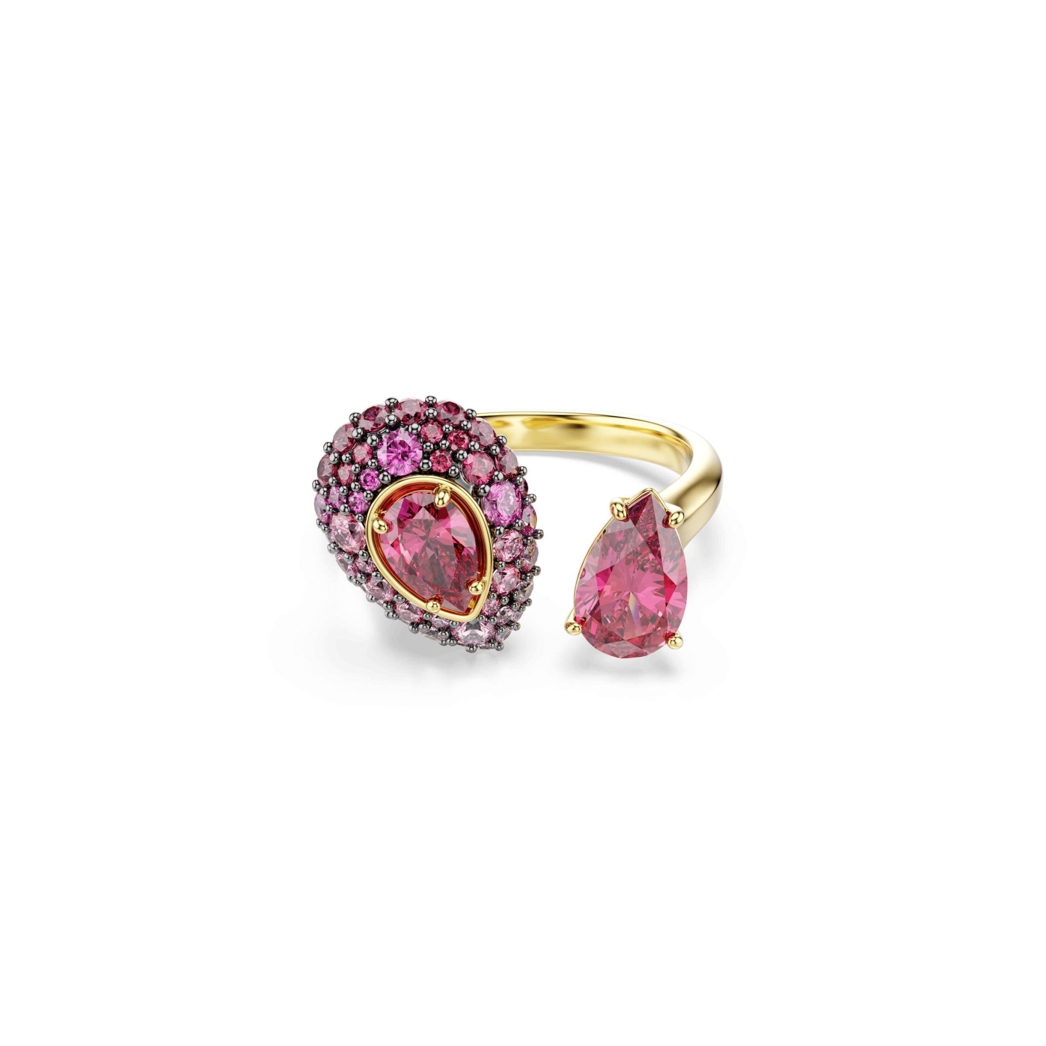 Sublima cocktail ring, Pear cut, Red, 18K gold finish -Swarovski