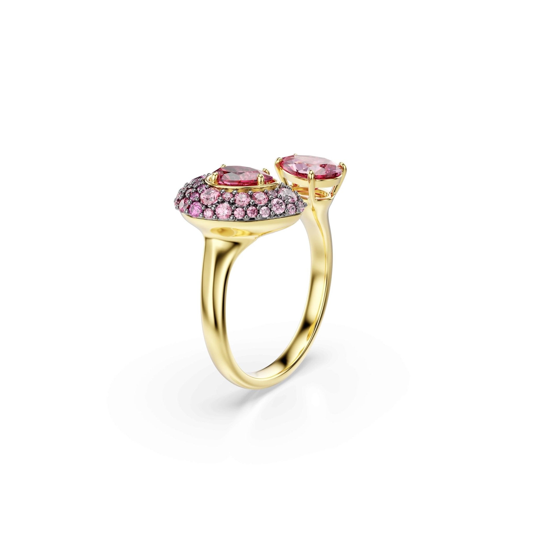 Sublima cocktail ring, Pear cut, Red, 18K gold finish -Swarovski
