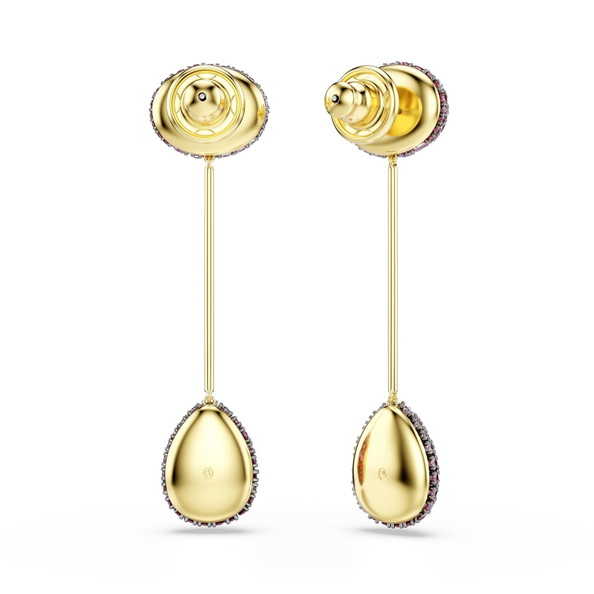 Sublima drop earrings, Pear cut, Red, 18K gold finish -Swarovski