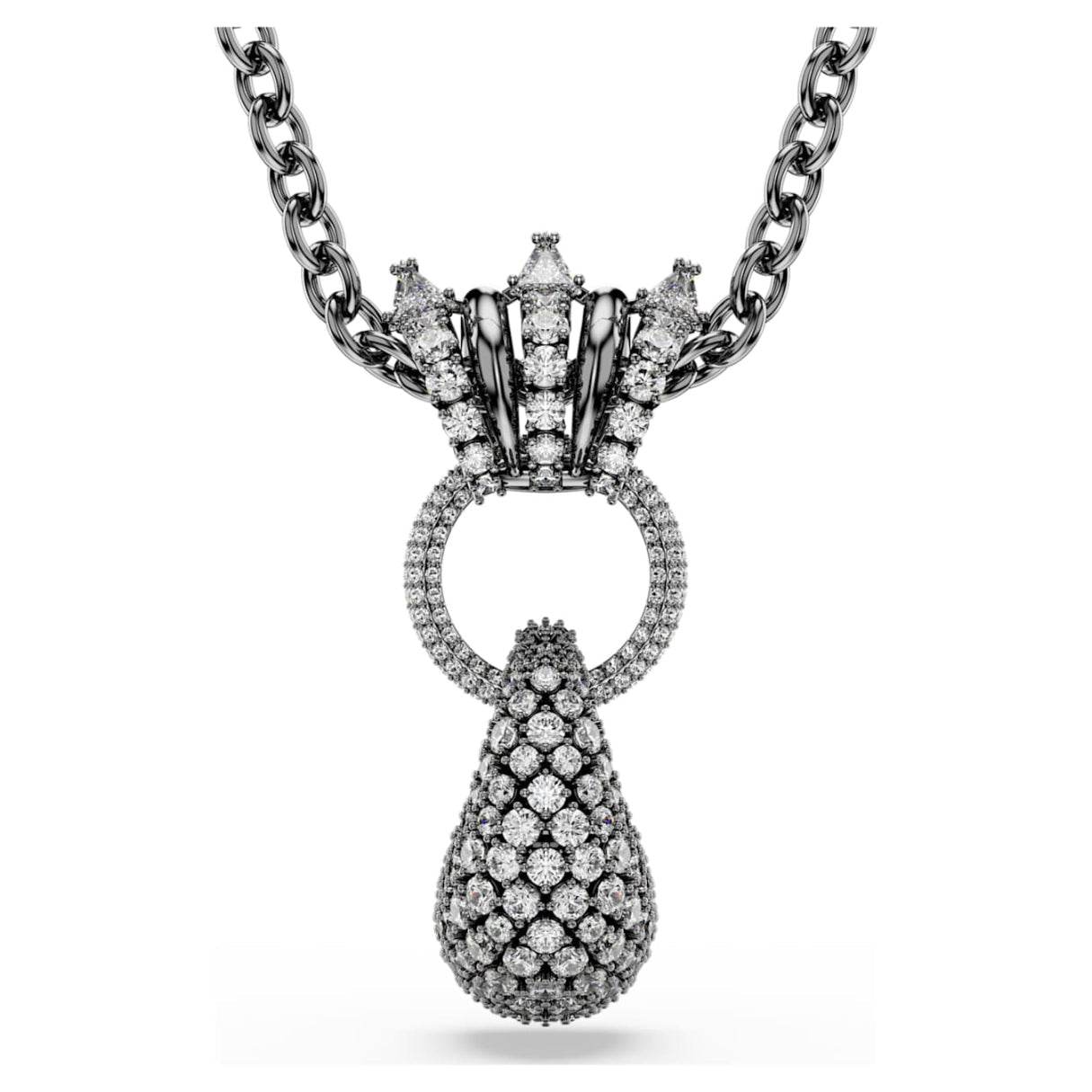 Sublima pendant Mixed cuts, White, Ruthenium plated -Swarovski