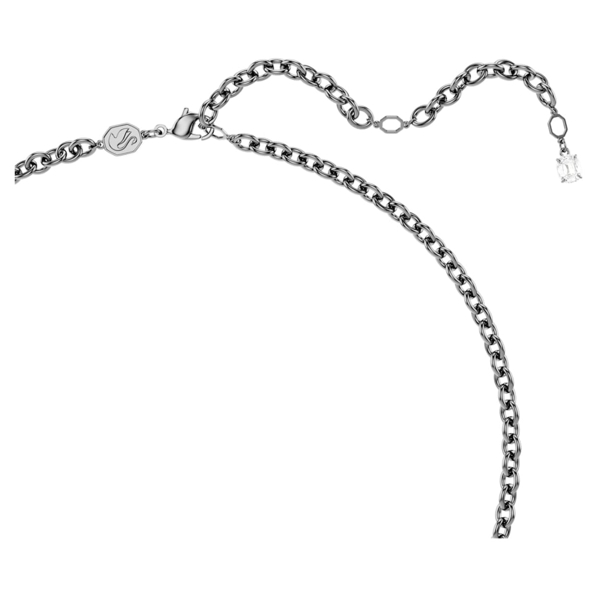 Sublima pendant Mixed cuts, White, Ruthenium plated -Swarovski