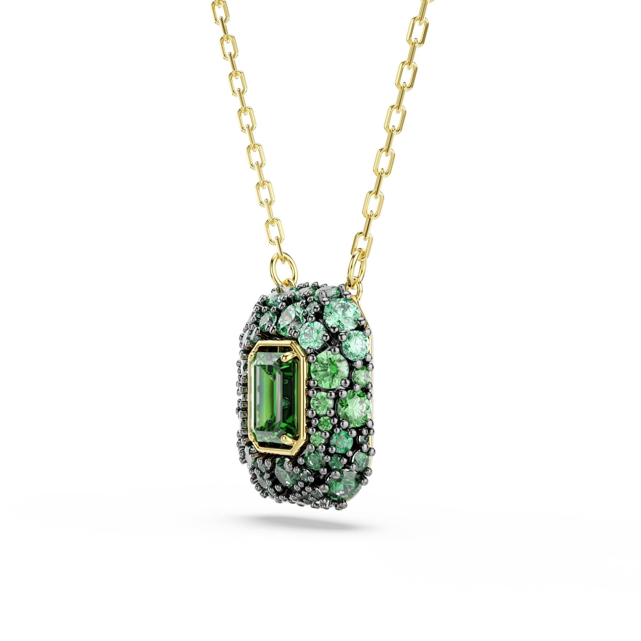 Sublima pendant, Octagon cut, Green, 18K gold finish -Swarovski