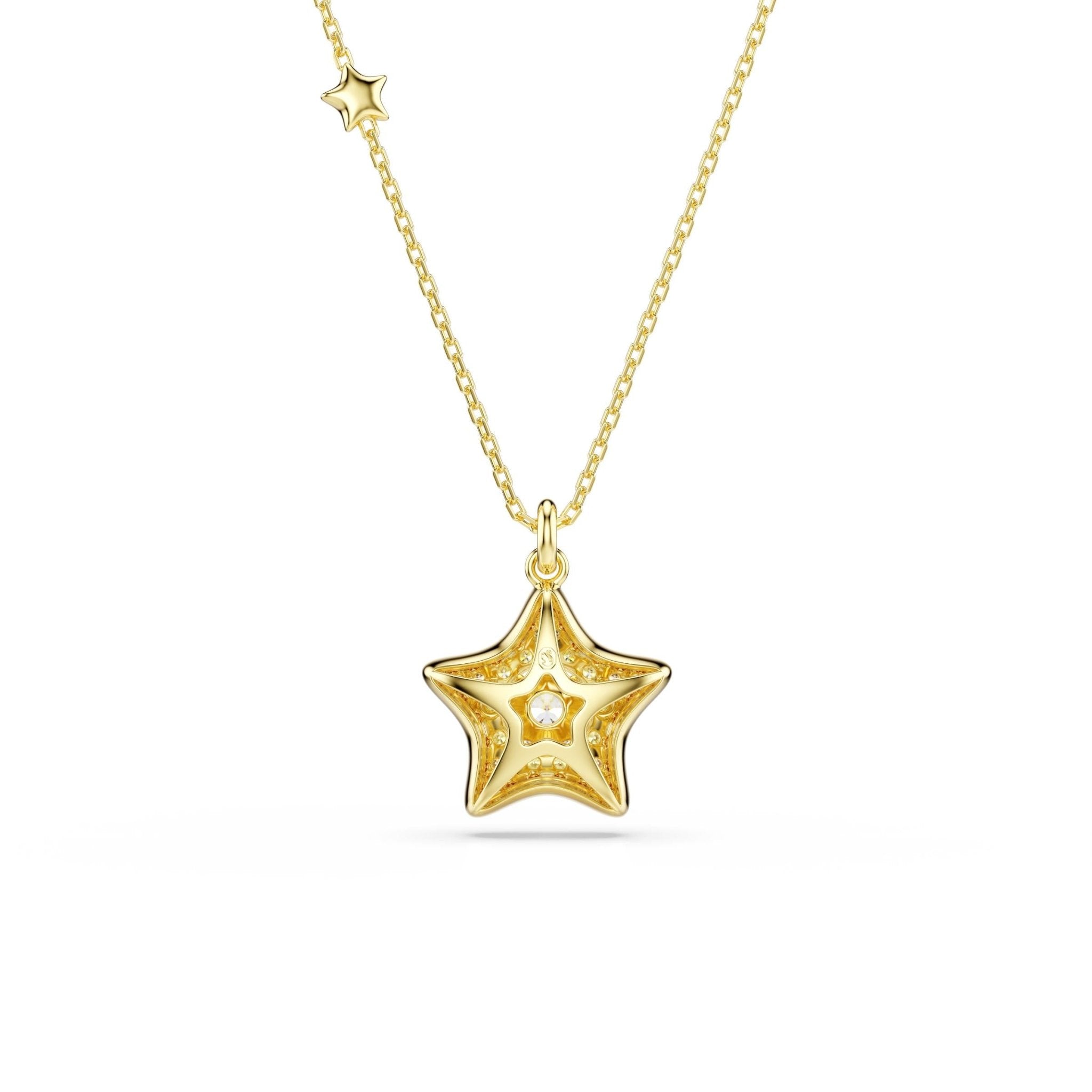 Sublima pendant, Round cut, Star, Multicolored, 18K gold finish -Swarovski