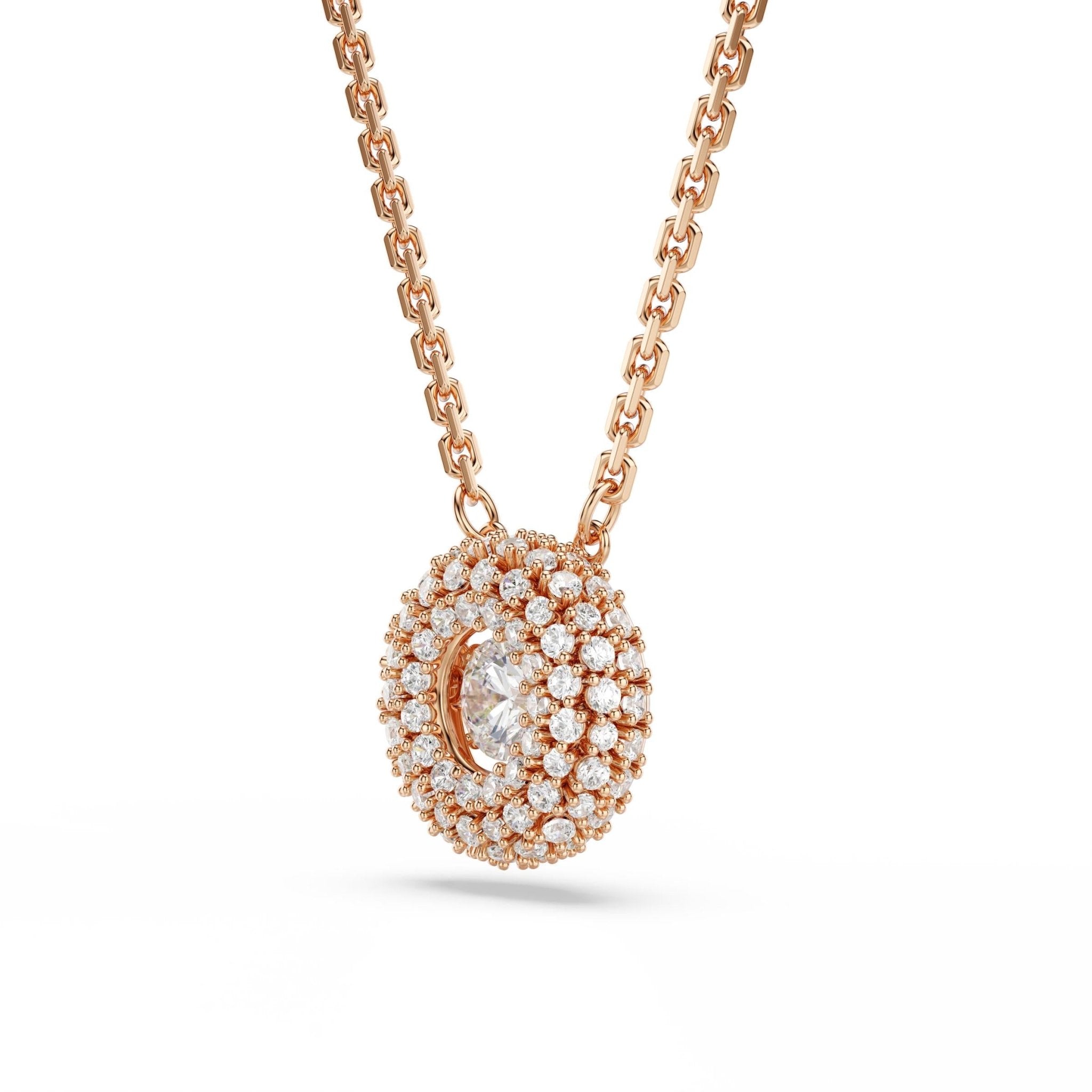 Sublima pendant, Round cut, White, 18K rose gold finish -Swarovski