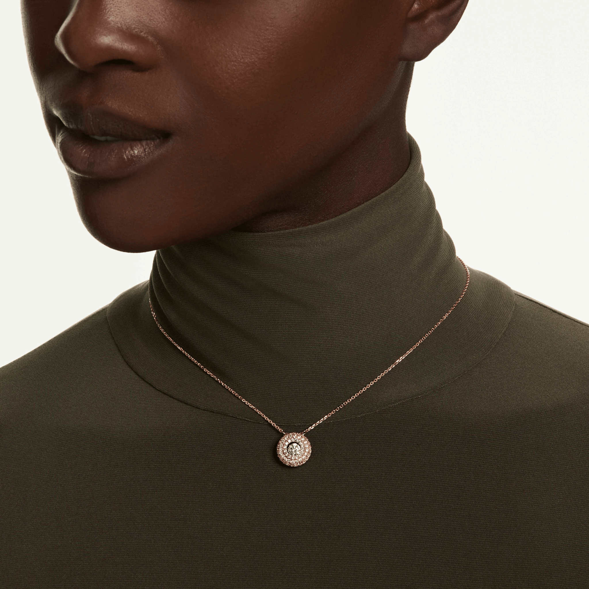 Sublima pendant, Round cut, White, 18K rose gold finish -Swarovski
