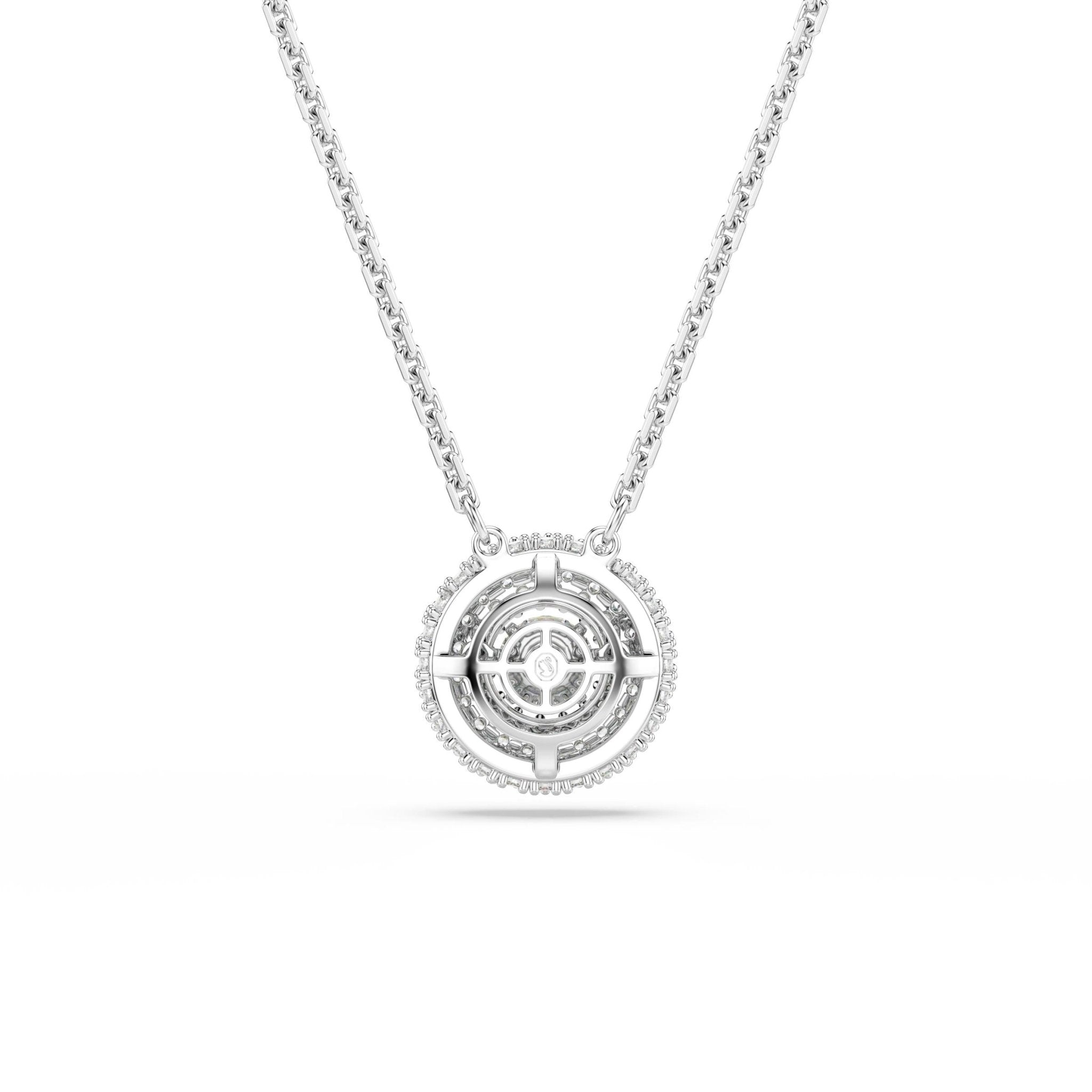 Sublima pendant, Round cut, White, Rhodium plated -Swarovski