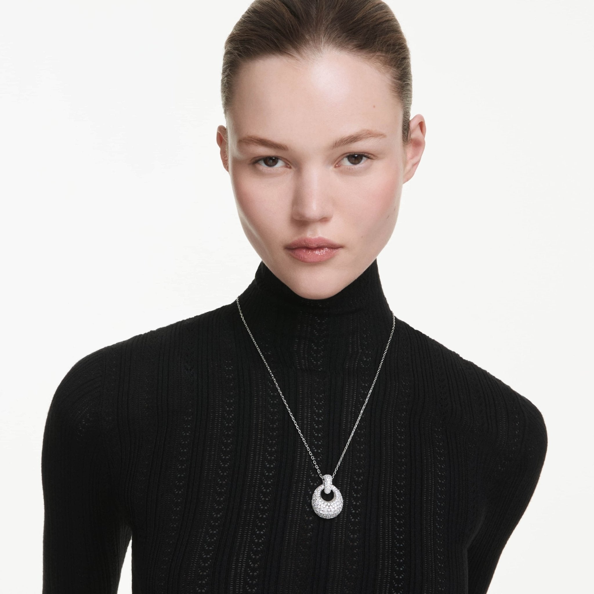 Sublima pendant White, Rhodium plated -Swarovski