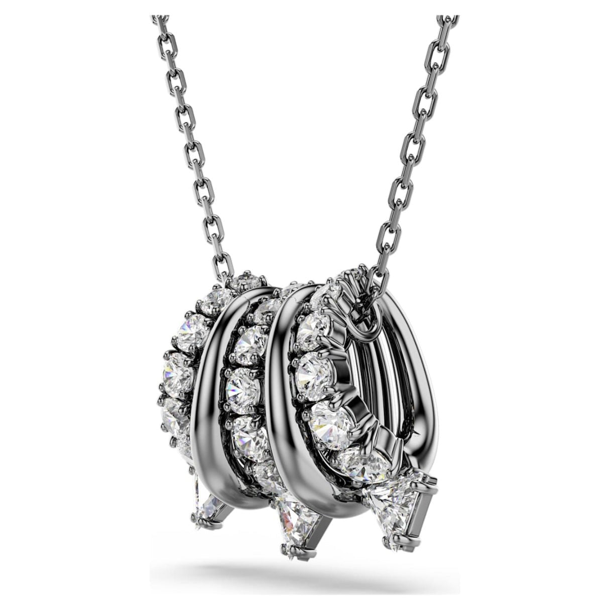 Sublima pendant White, Ruthenium plated -Swarovski