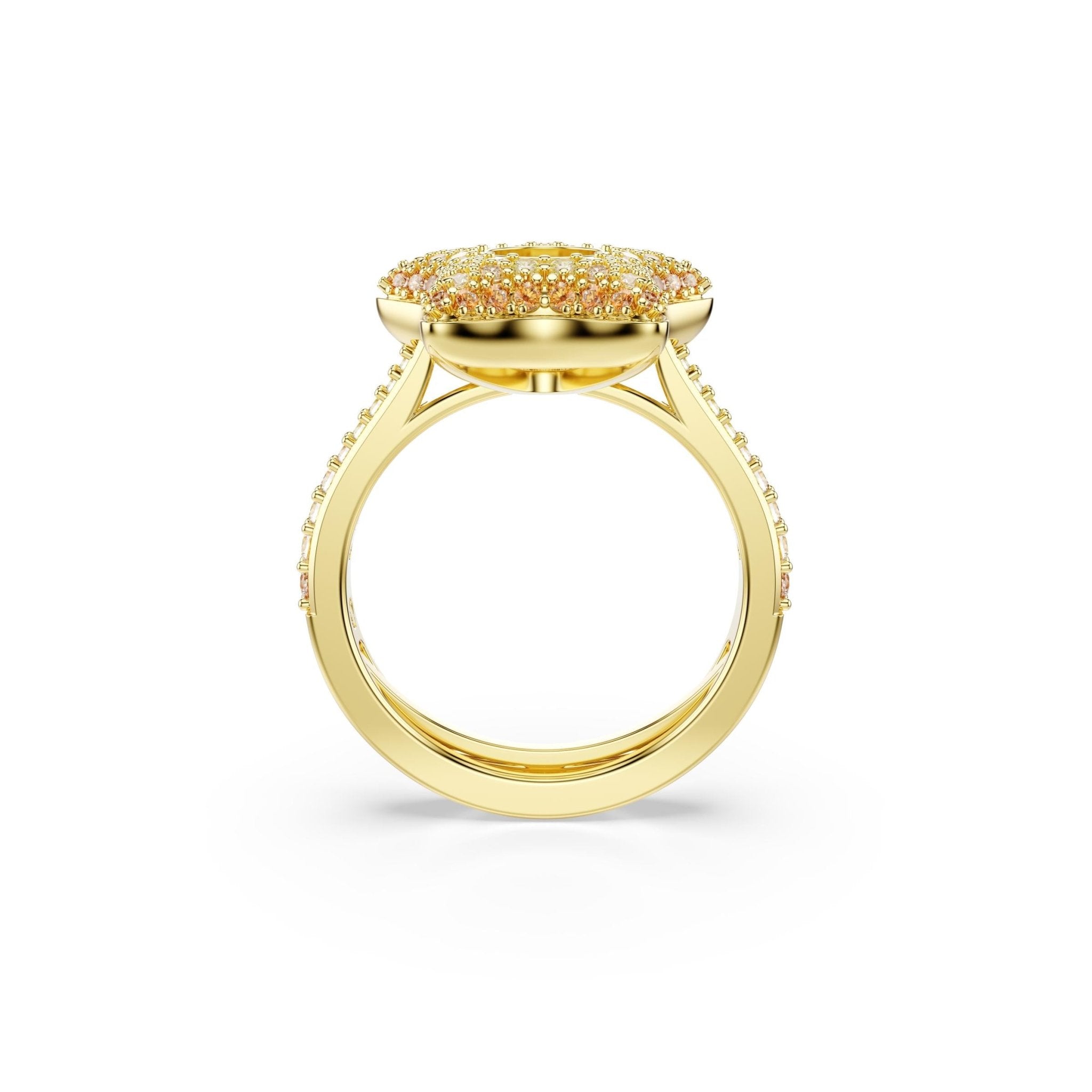 Sublima ring, Round cut, Star, Multicolored, 18K gold finish -Swarovski