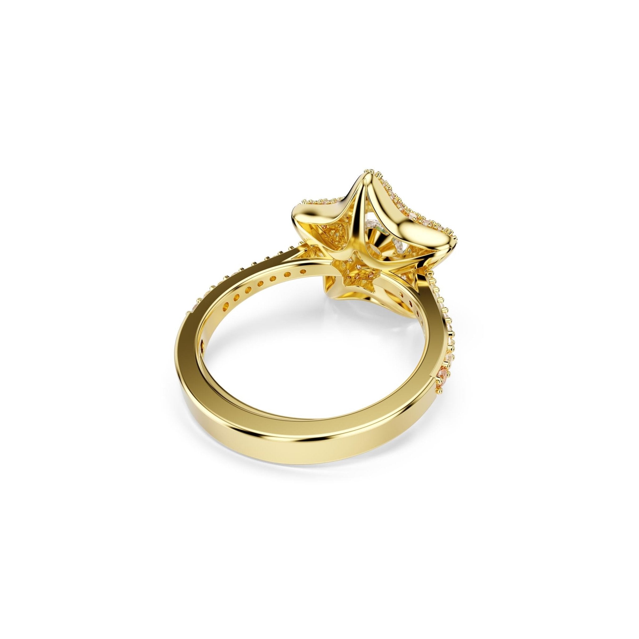 Sublima ring, Round cut, Star, Multicolored, 18K gold finish -Swarovski