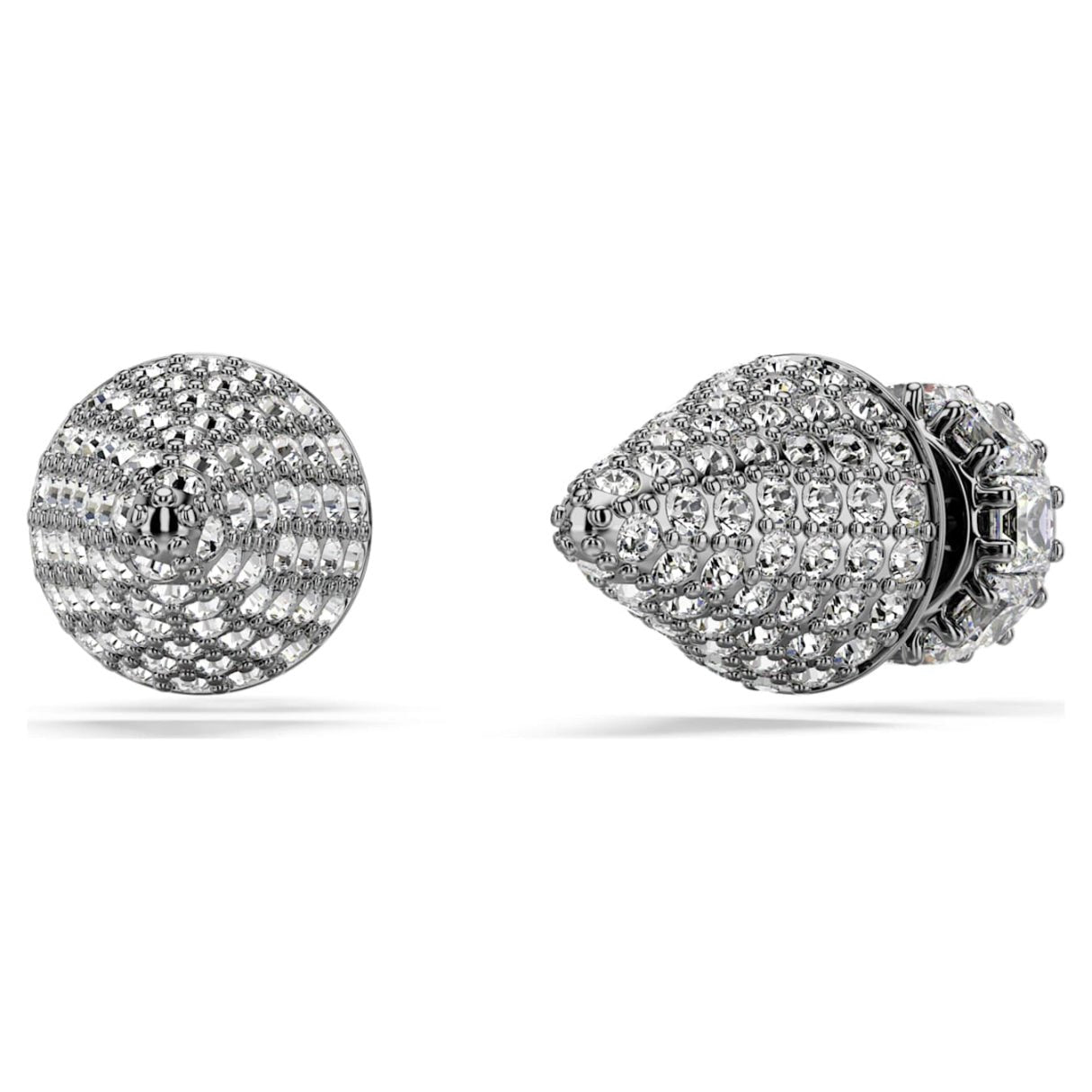 Sublima stud earrings Spike, White, Ruthenium plated -Swarovski