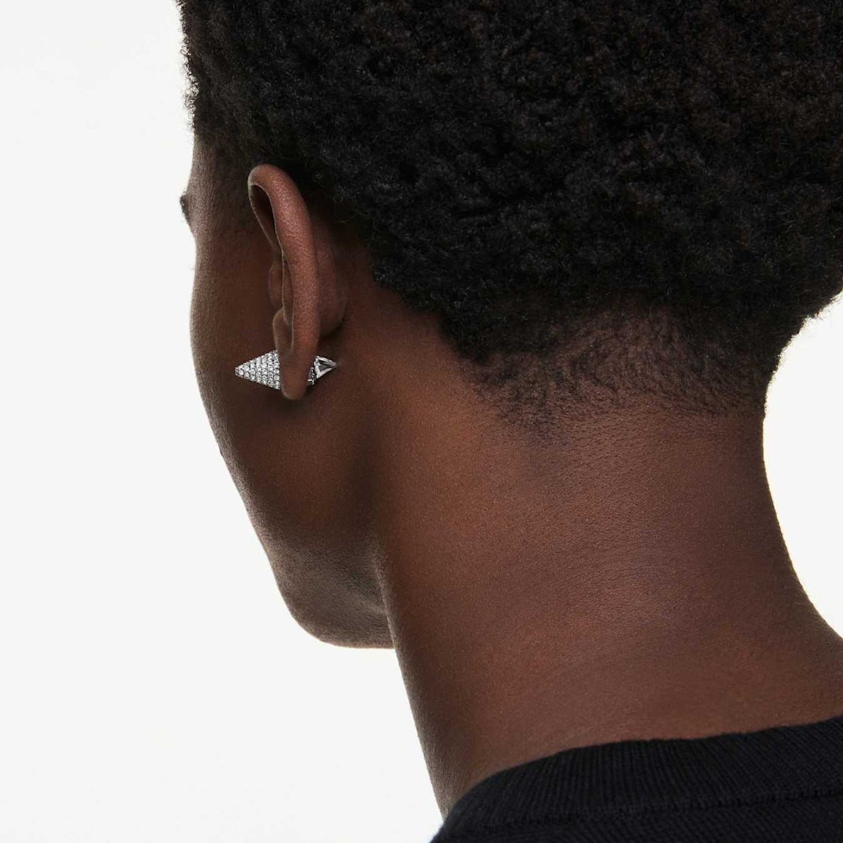 Sublima stud earrings Spike, White, Ruthenium plated -Swarovski