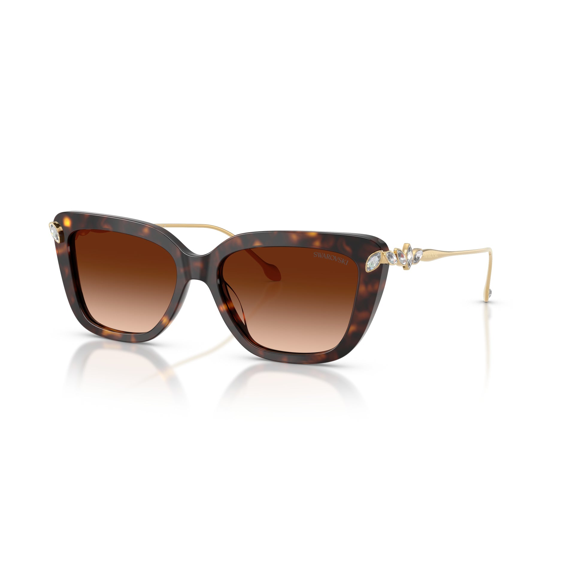 Sunglasses, Cat-eye shape, SK6065, Havana -Swarovski