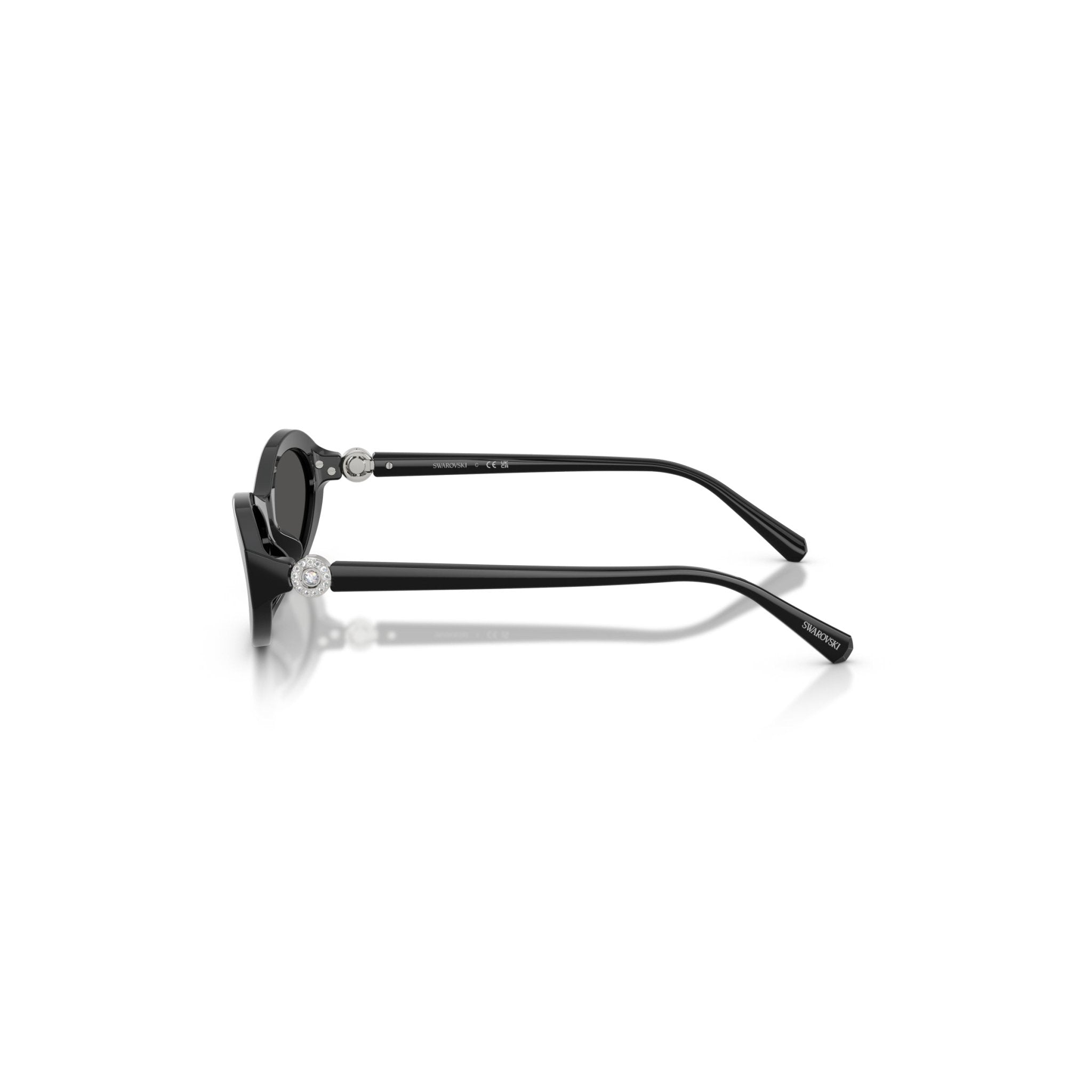 Sunglasses, Oval shape, SK6069, Black -Swarovski