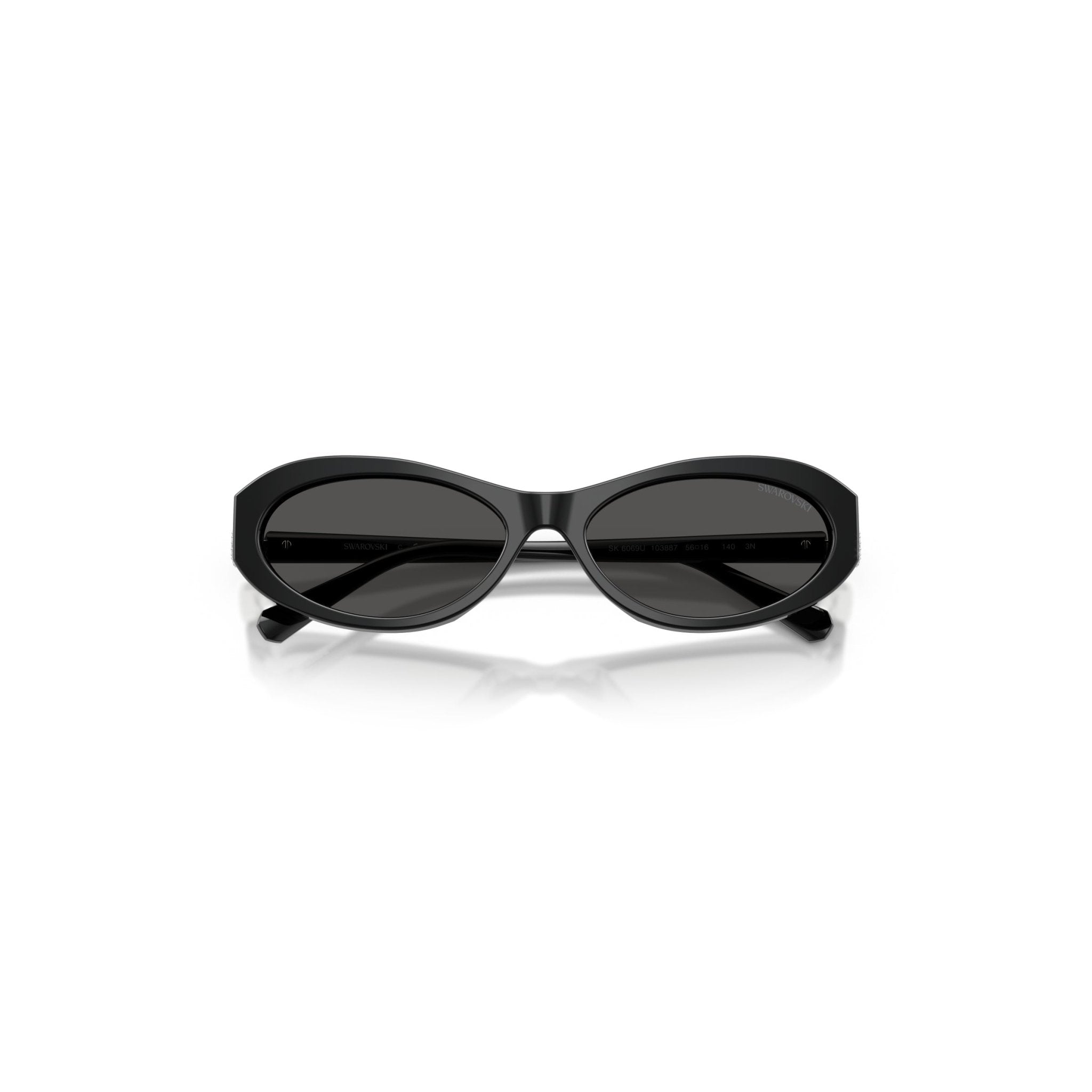 Sunglasses, Oval shape, SK6069, Black -Swarovski