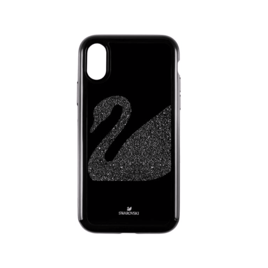 Swan Fabric Smartphone Case With Integrated Bumper, Iphone® XS Max, Black -Swarovski