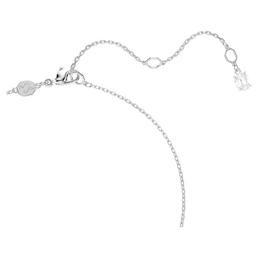 Swan Vienna pendant, White, Rhodium plated -Swarovski