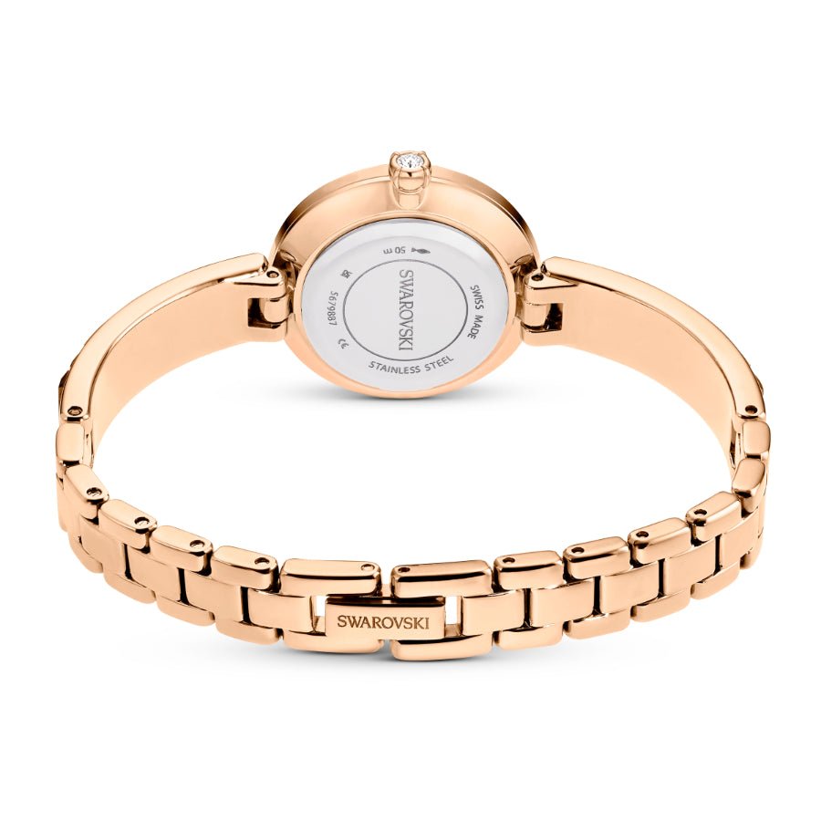 Swarosvki Matrix Bangle Watch, Swiss Made, Crystal Bracelet, Gray, Rose Gold-tone Finish -Swarovski