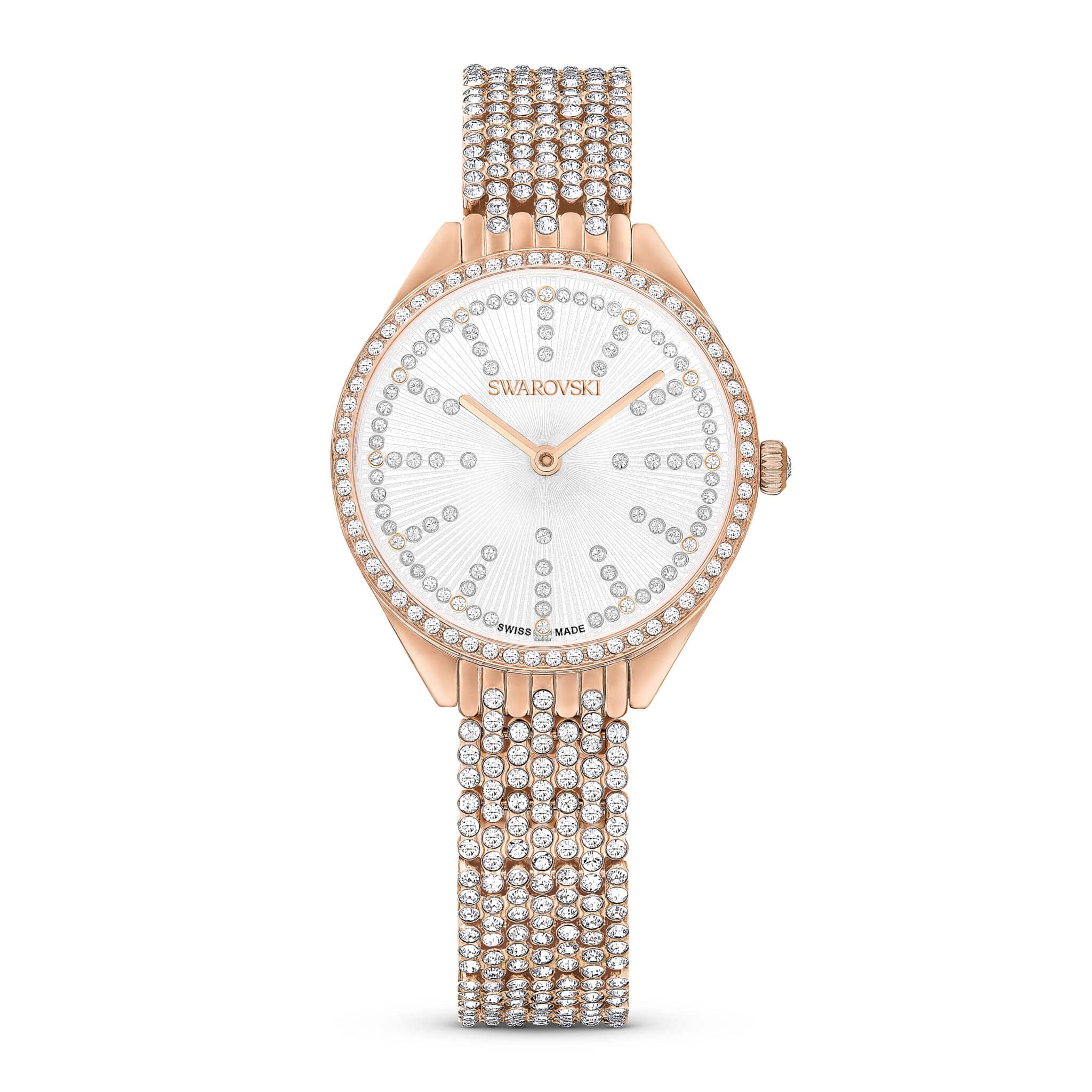 Swarovski Attract Watch, Swiss Made, Metal Bracelet, Rose gold tone, Rose gold-tone finish -Swarovski