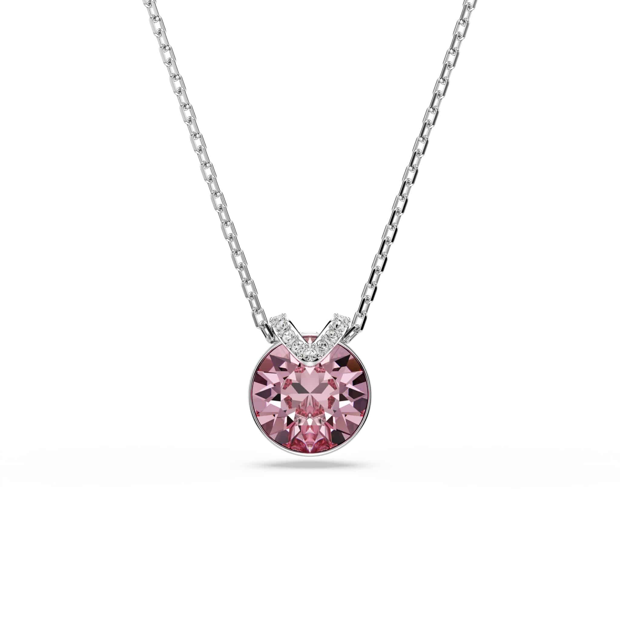 Swarovski Bella Pendant Rose, Rhodium Plated -Swarovski
