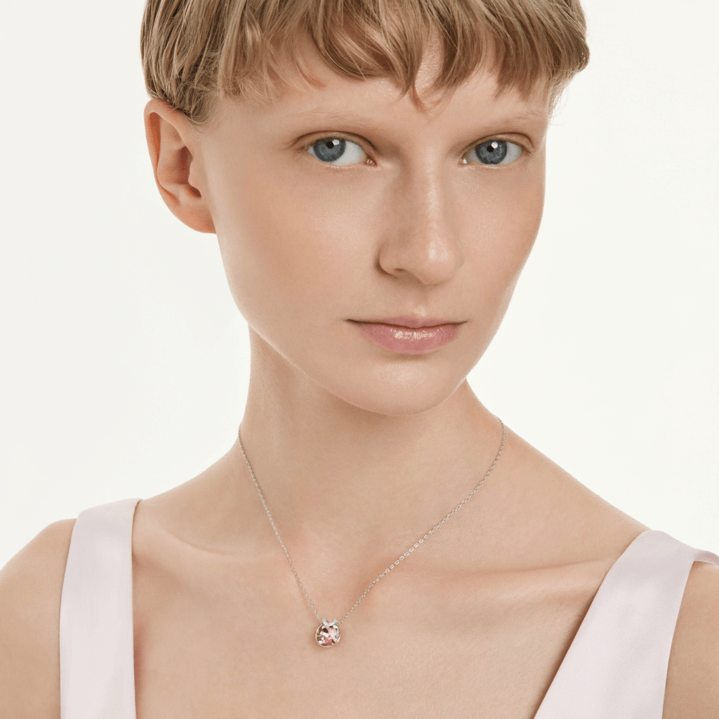 Swarovski Bella Pendant Rose, Rhodium Plated -Swarovski