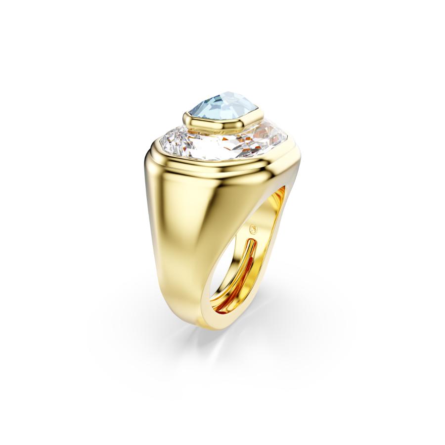 Swarovski Chroma Cocktail Ring, Octagon Cut, Blue, Gold-tone Plated -Swarovski