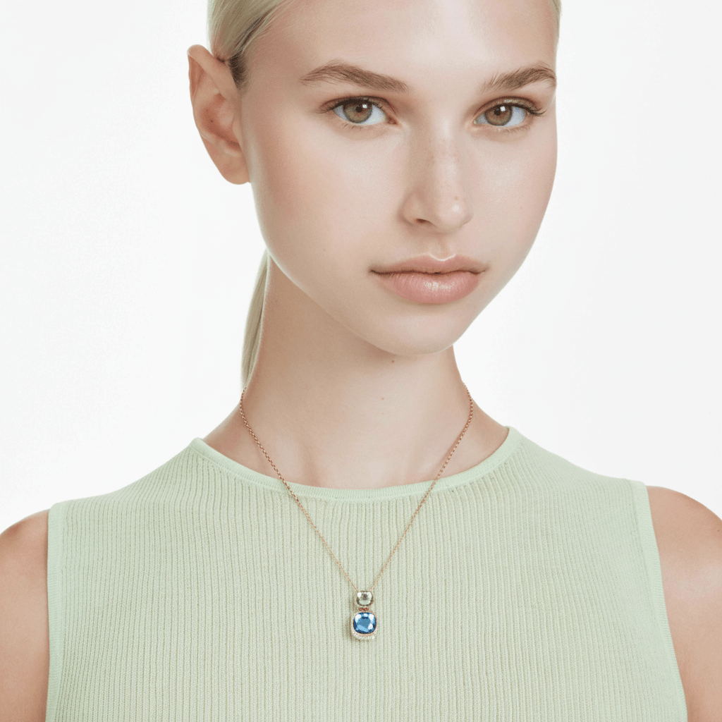 Swarovski Chroma Pendant, Cushion Cut, Multicolored, Gold-tone Plated -Swarovski