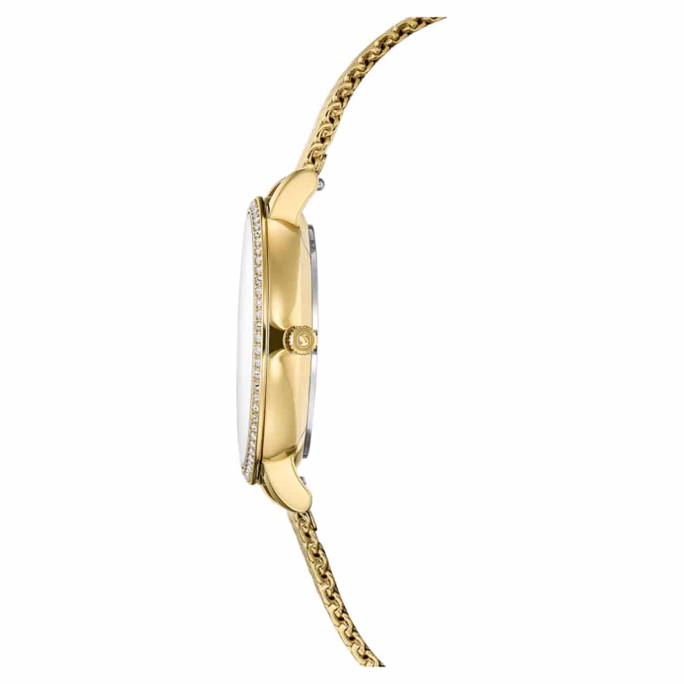 Swarovski Clarica Watch, Swiss Made, Metal Bracelet, Gold tone, Gold-tone finish -Swarovski