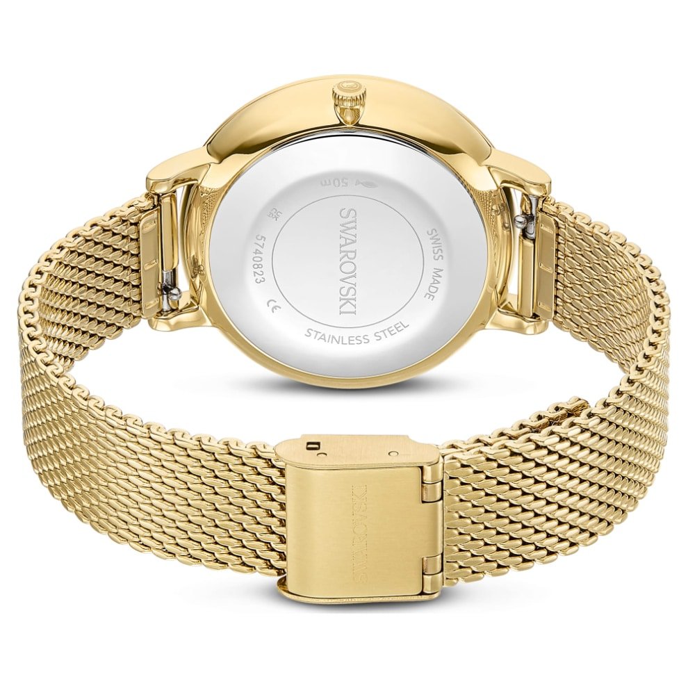 Swarovski Clarica Watch, Swiss Made, Metal Bracelet, Gold tone, Gold-tone finish -Swarovski