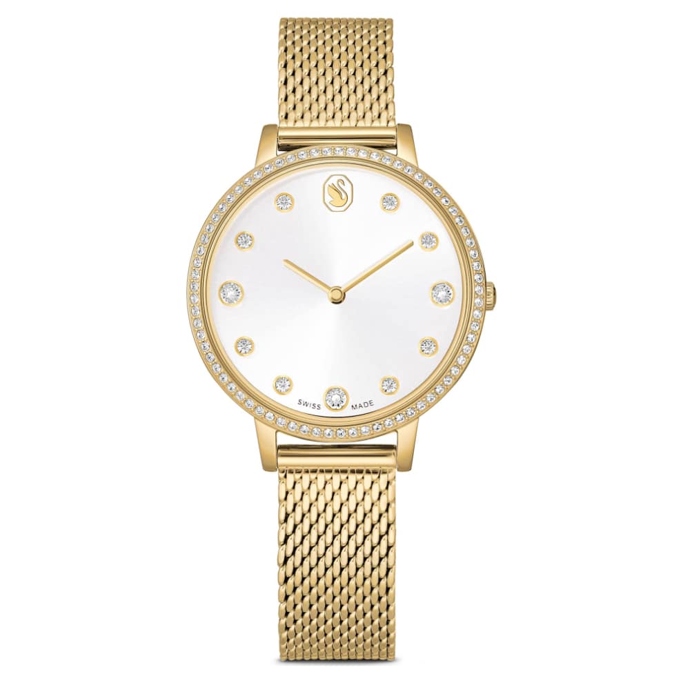 Swarovski Clarica Watch, Swiss Made, Metal Bracelet, Gold tone, Gold-tone finish -Swarovski