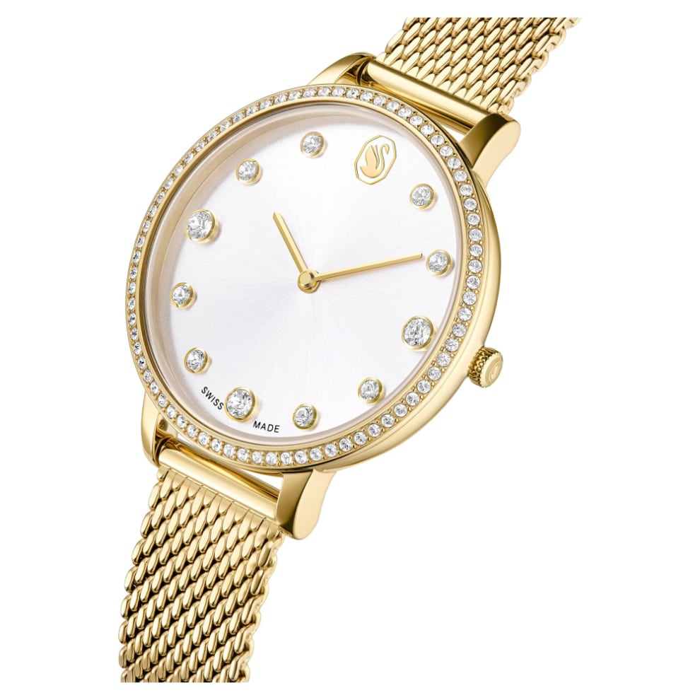 Swarovski Clarica Watch, Swiss Made, Metal Bracelet, Gold tone, Gold-tone finish -Swarovski