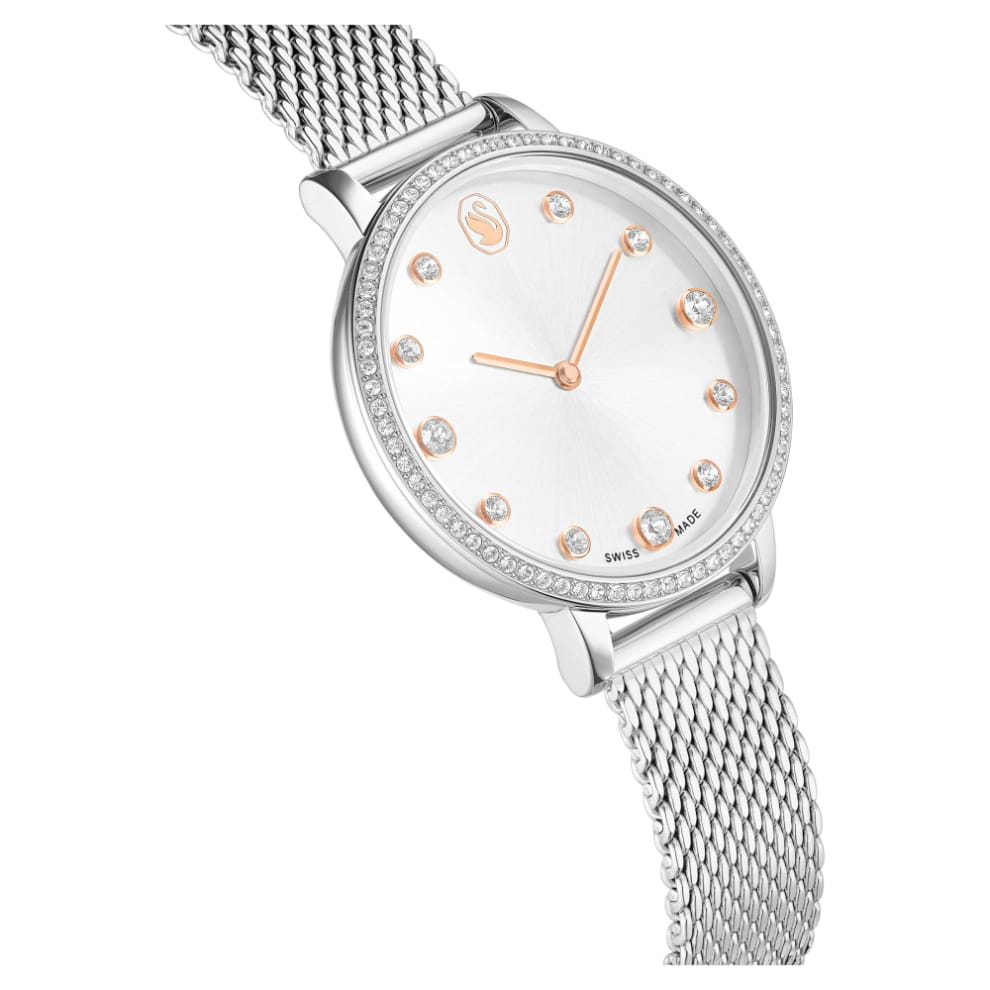 Swarovski Clarica Watch, Swiss Made, Metal Bracelet, Silver tone, Stainless steel -Swarovski