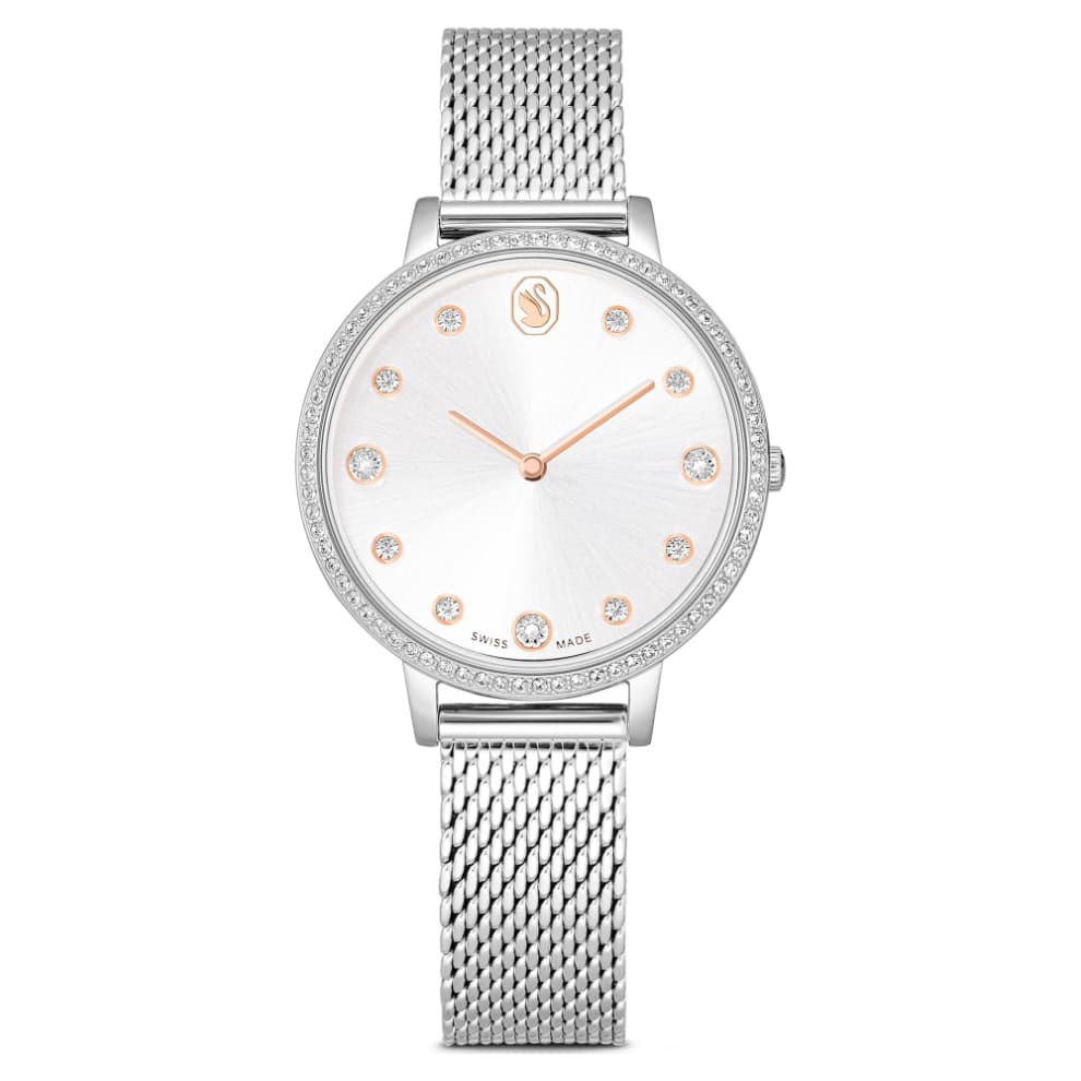 Swarovski Clarica Watch, Swiss Made, Metal Bracelet, Silver tone, Stainless steel -Swarovski