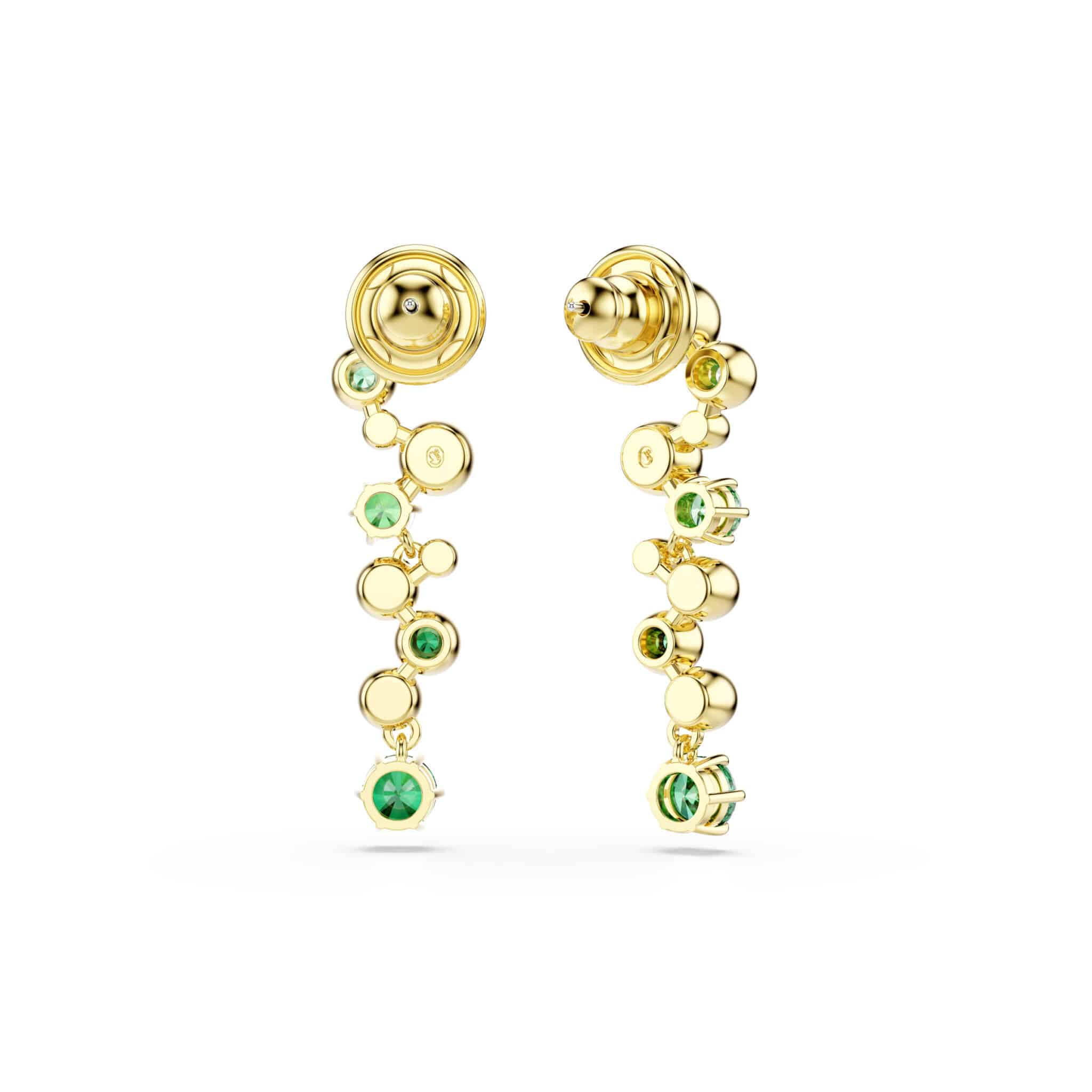 Swarovski Constella Drop Earrings, Mixed Cuts, Green, Gold-tone Plated -Swarovski