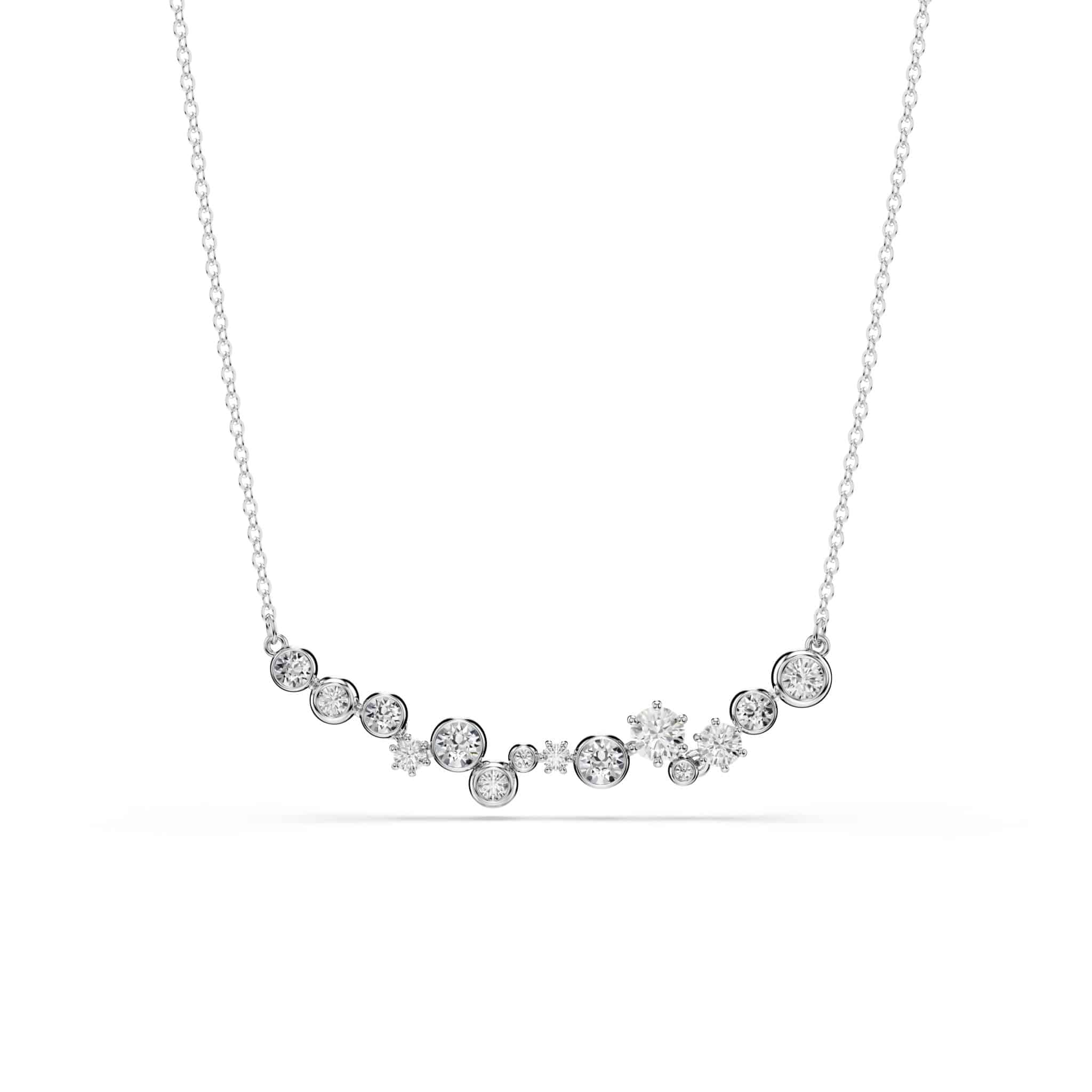 Swarovski Constella Necklace, Mixed Cuts, White, Rhodium Plated -Swarovski