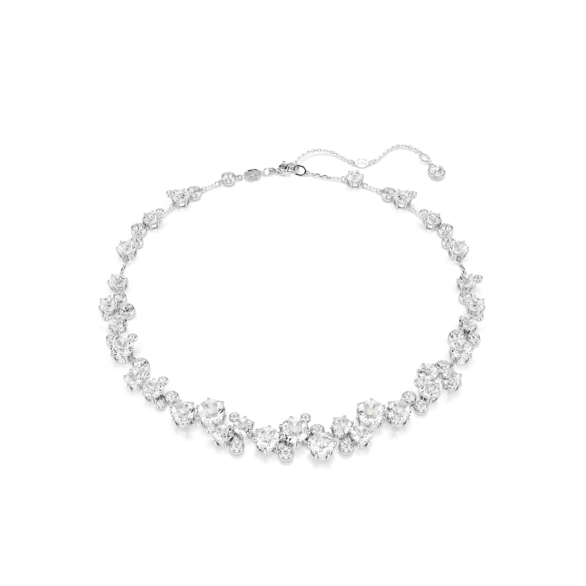 Swarovski Constella Necklace, Round Cut, White, Rhodium Plated -Swarovski