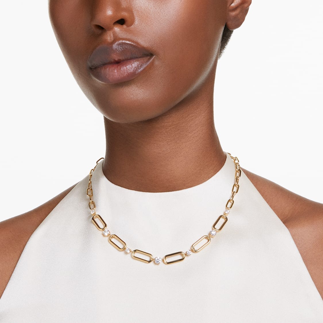 Swarovski Constella necklaceWhite, Gold-tone plated -Swarovski