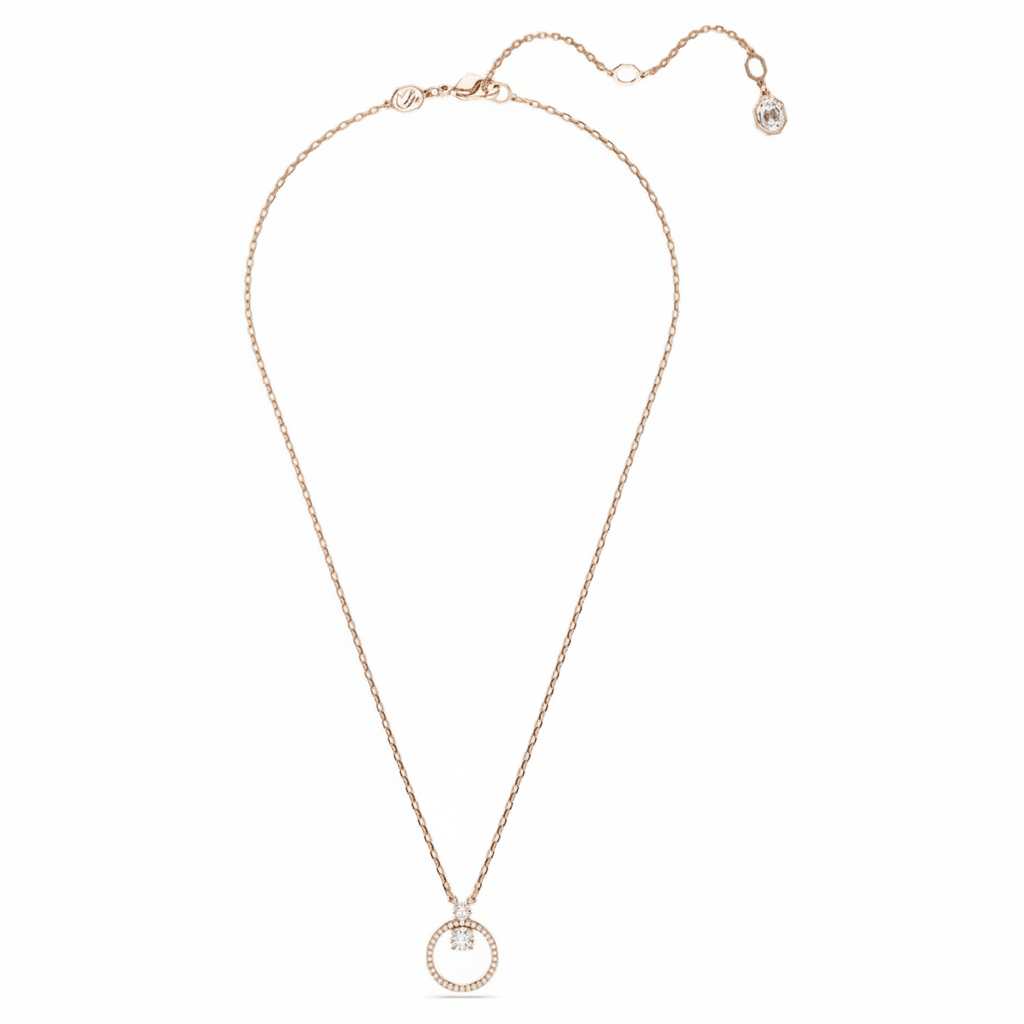 Swarovski Constella Pendant, Pavé, Round Cut, White, Rose Gold-Tone Plated -Swarovski
