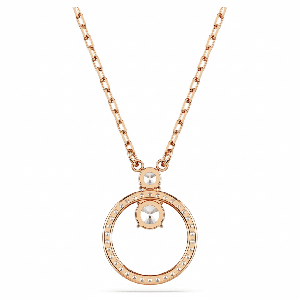 Swarovski Constella Pendant, Pavé, Round Cut, White, Rose Gold-Tone Plated -Swarovski