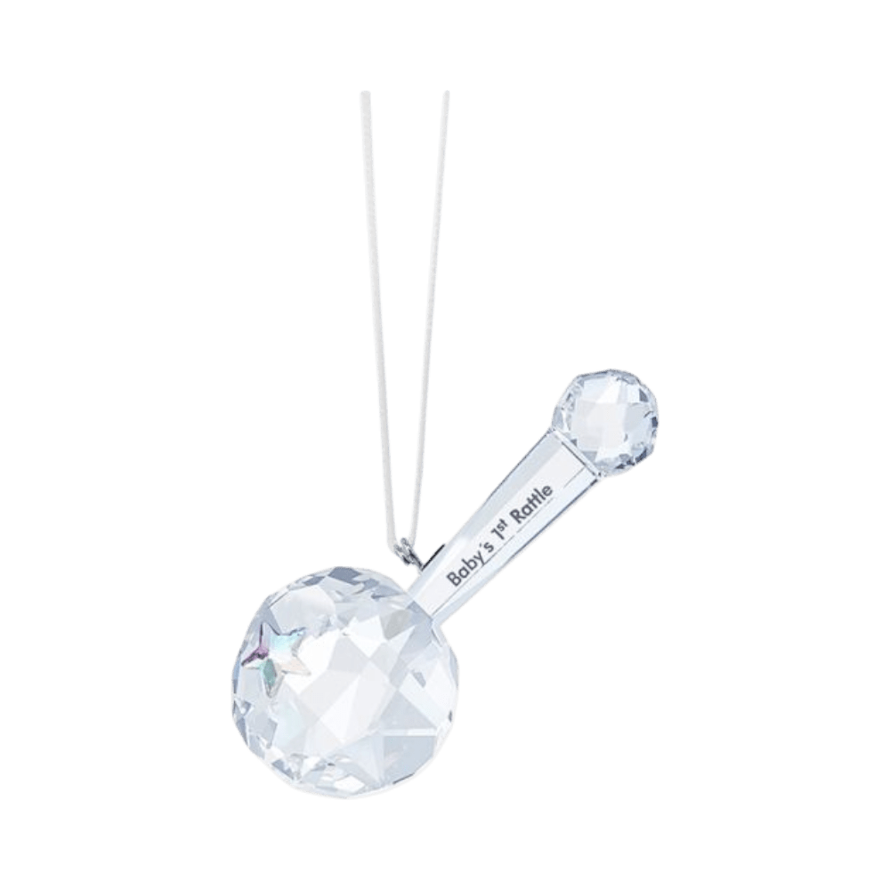 Swarovski Crystal Baby's 1st Rattle Ornament -Swaroski