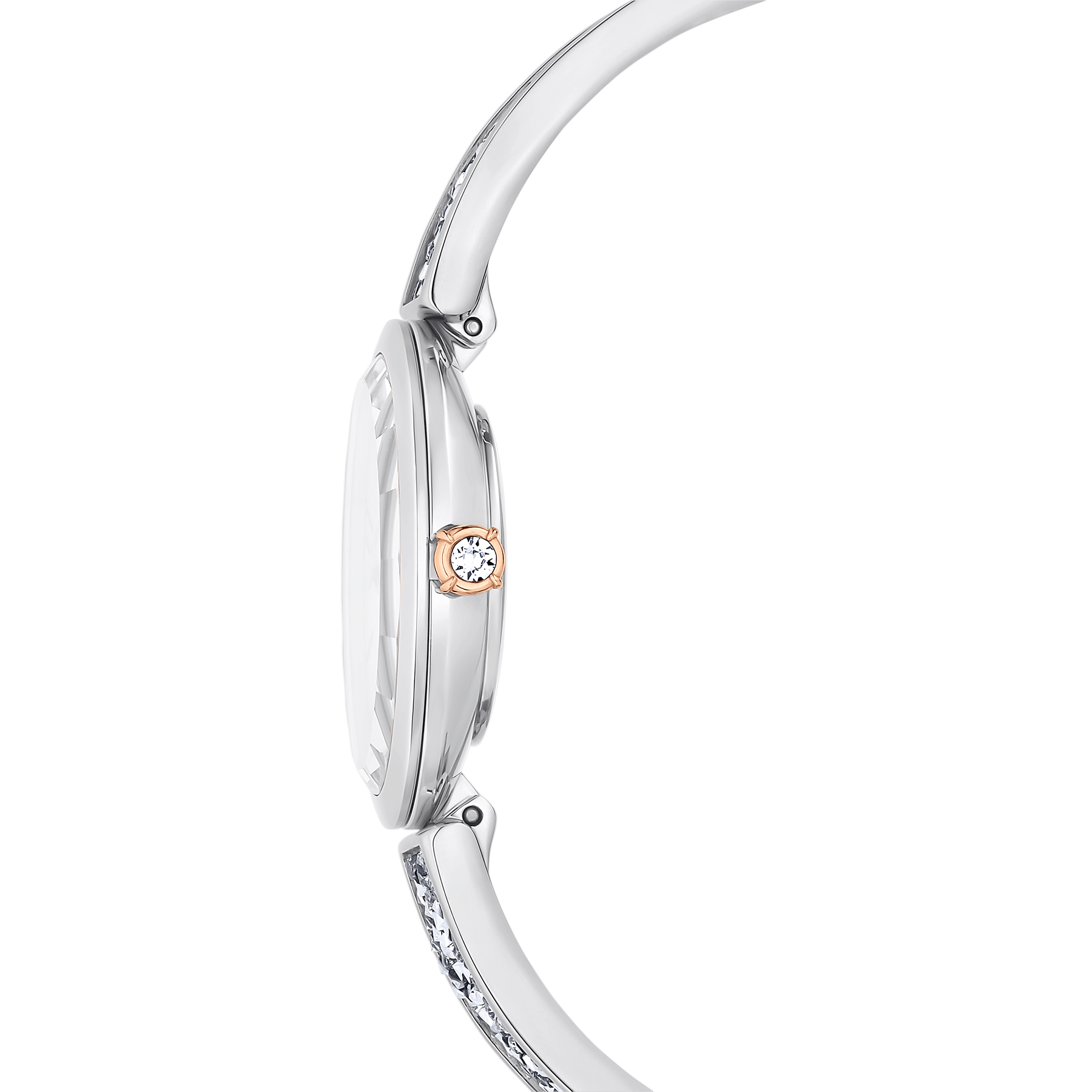Swarovski Crystal Rock oval Watch Swiss Made, Crystal Bracelet, White , Stainless steel -Swarovski