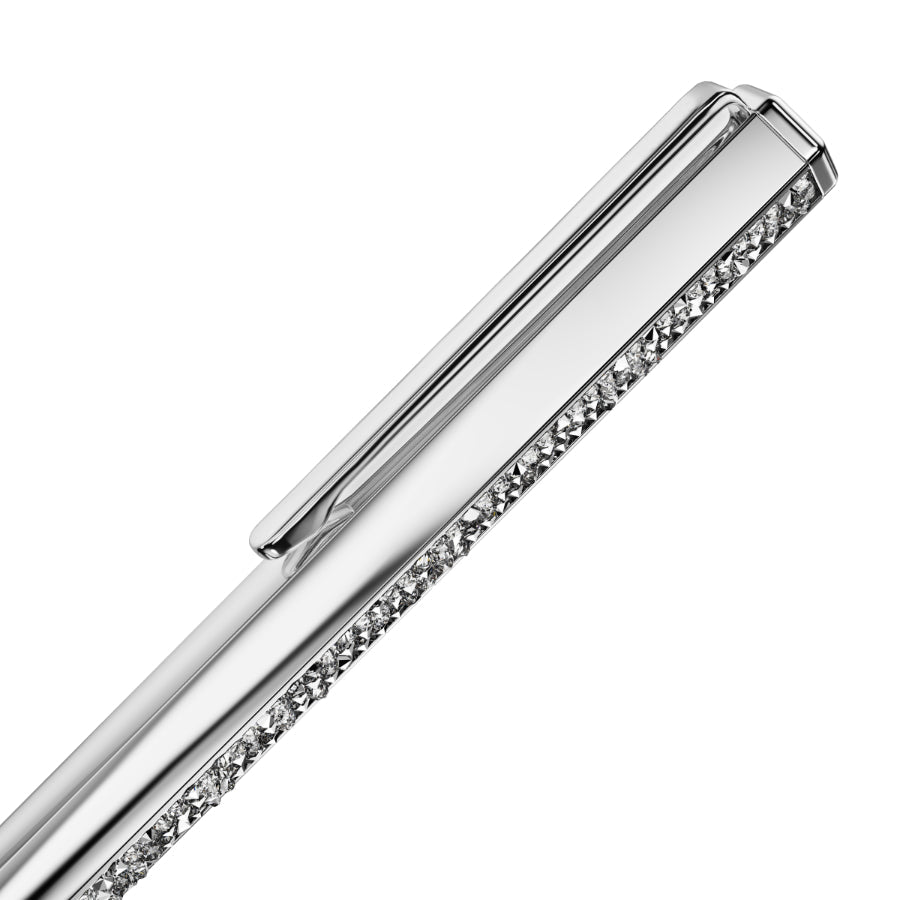 Swarovski Crystal Shimmer Ballpoint Pen, Silver Tone, Chrome Plated -Swarovski