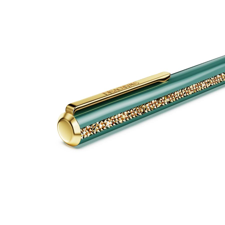 Swarovski Crystal Shimmer Glide Ballpoint Pen, Green, Green lacquered, Gold-tone Plated -Swarovski