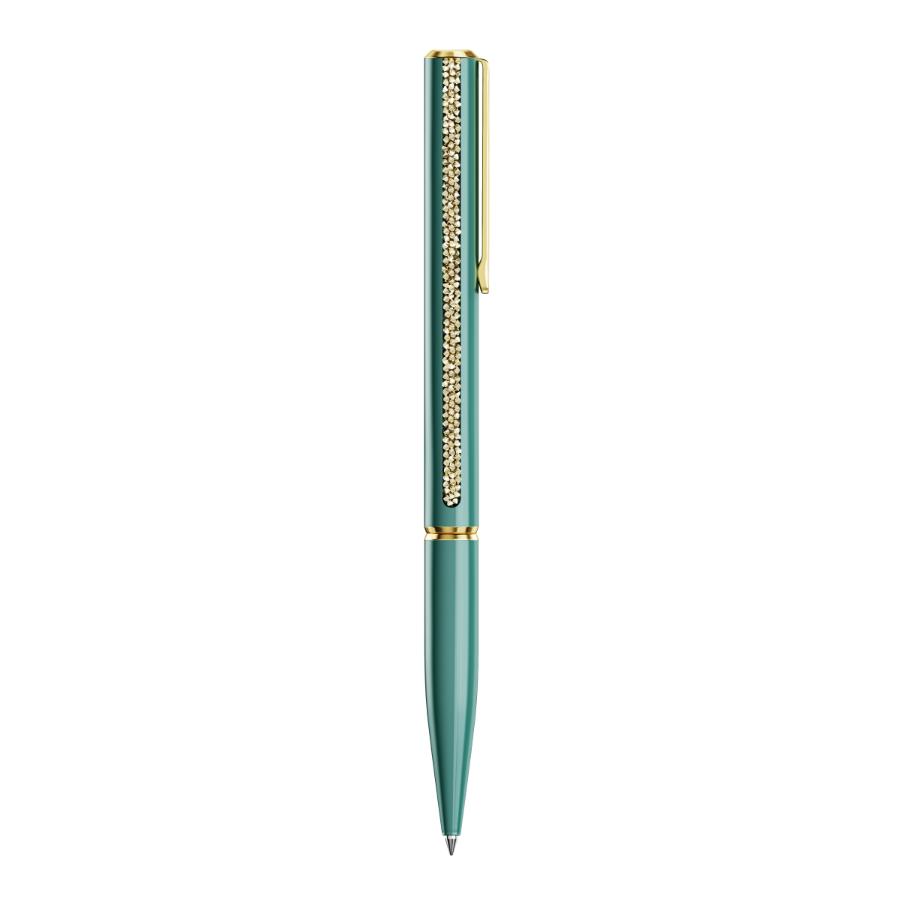 Swarovski Crystal Shimmer Glide Ballpoint Pen, Green, Green lacquered, Gold-tone Plated -Swarovski