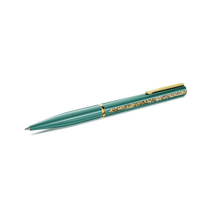 Swarovski Crystal Shimmer Glide Ballpoint Pen, Green, Green lacquered, Gold-tone Plated -Swarovski