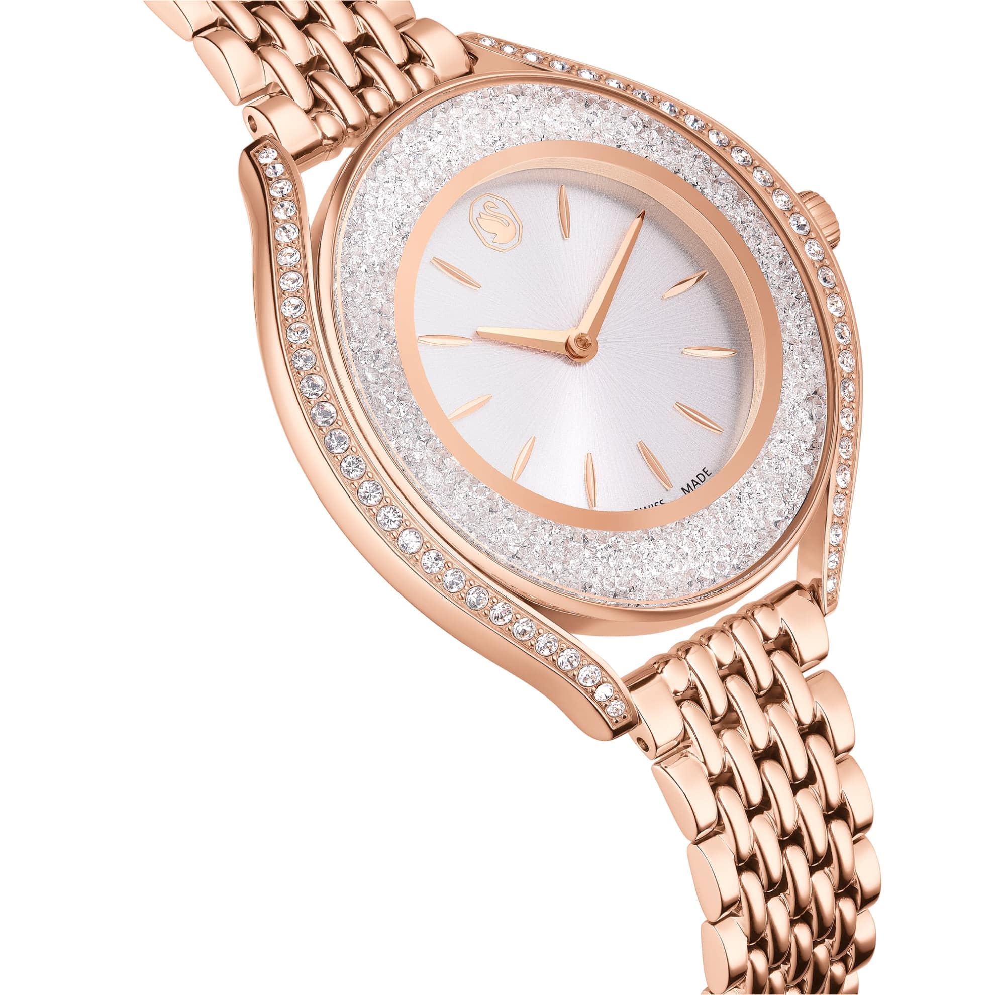 Swarovski Crystalline Aura Watch, Swiss Made, Metal Bracelet, Rose gold tone, Rose gold-tone finish -Swarovski