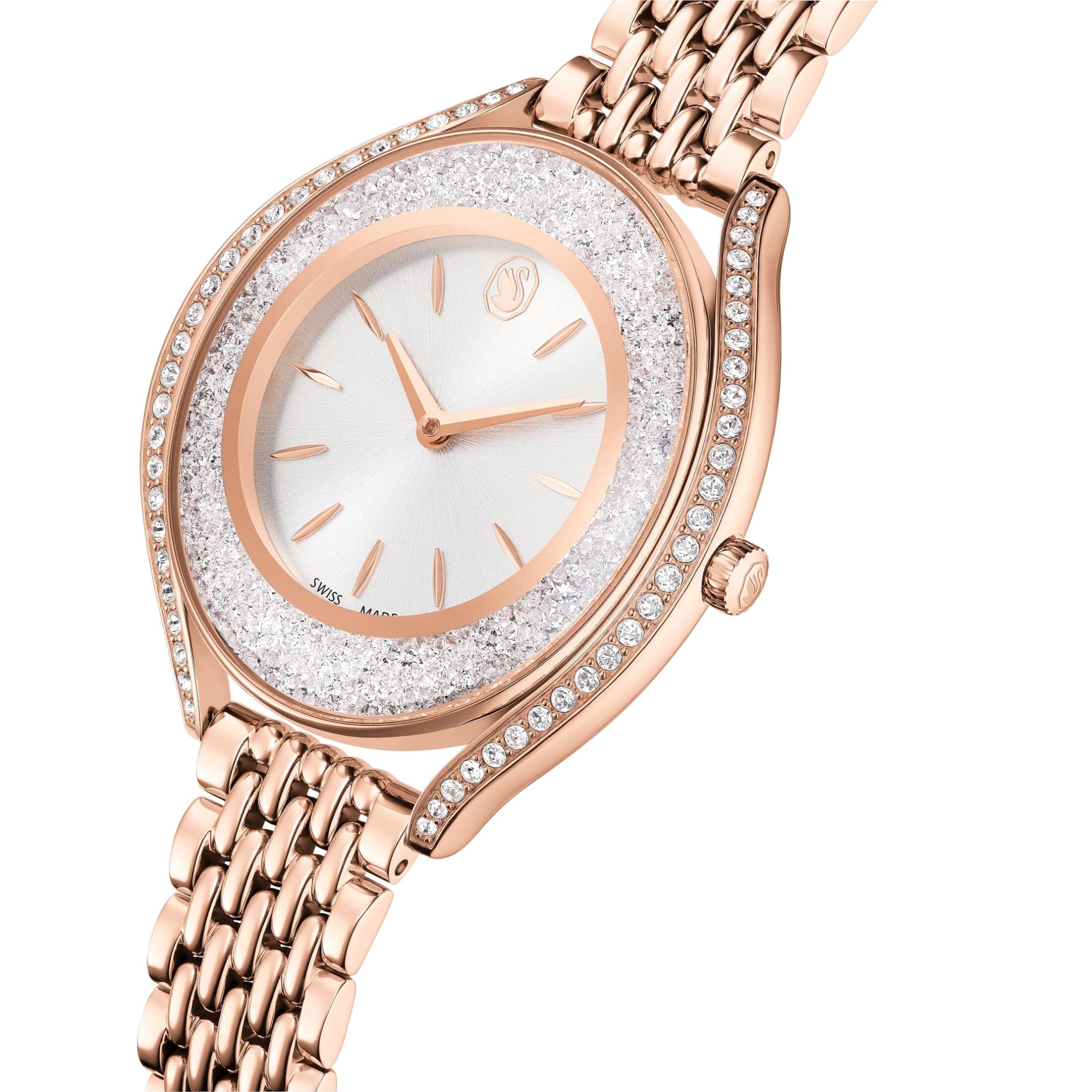 Swarovski Crystalline Aura Watch, Swiss Made, Metal Bracelet, Rose gold tone, Rose gold-tone finish -Swarovski