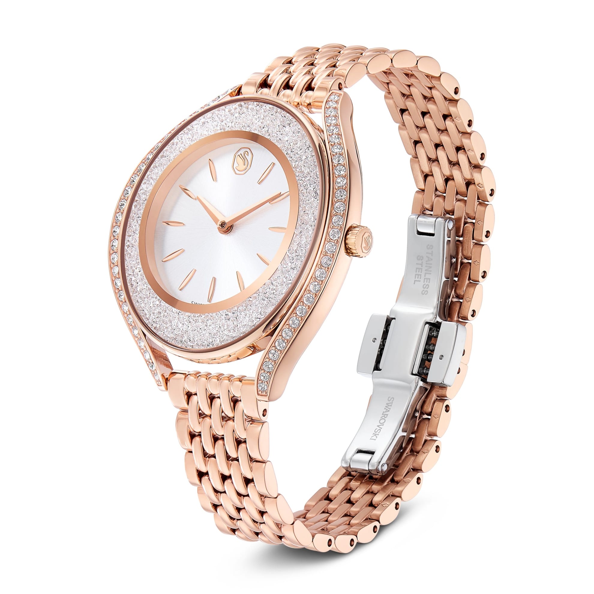 Swarovski Crystalline Aura Watch, Swiss Made, Metal Bracelet, Rose gold tone, Rose gold-tone finish -Swarovski