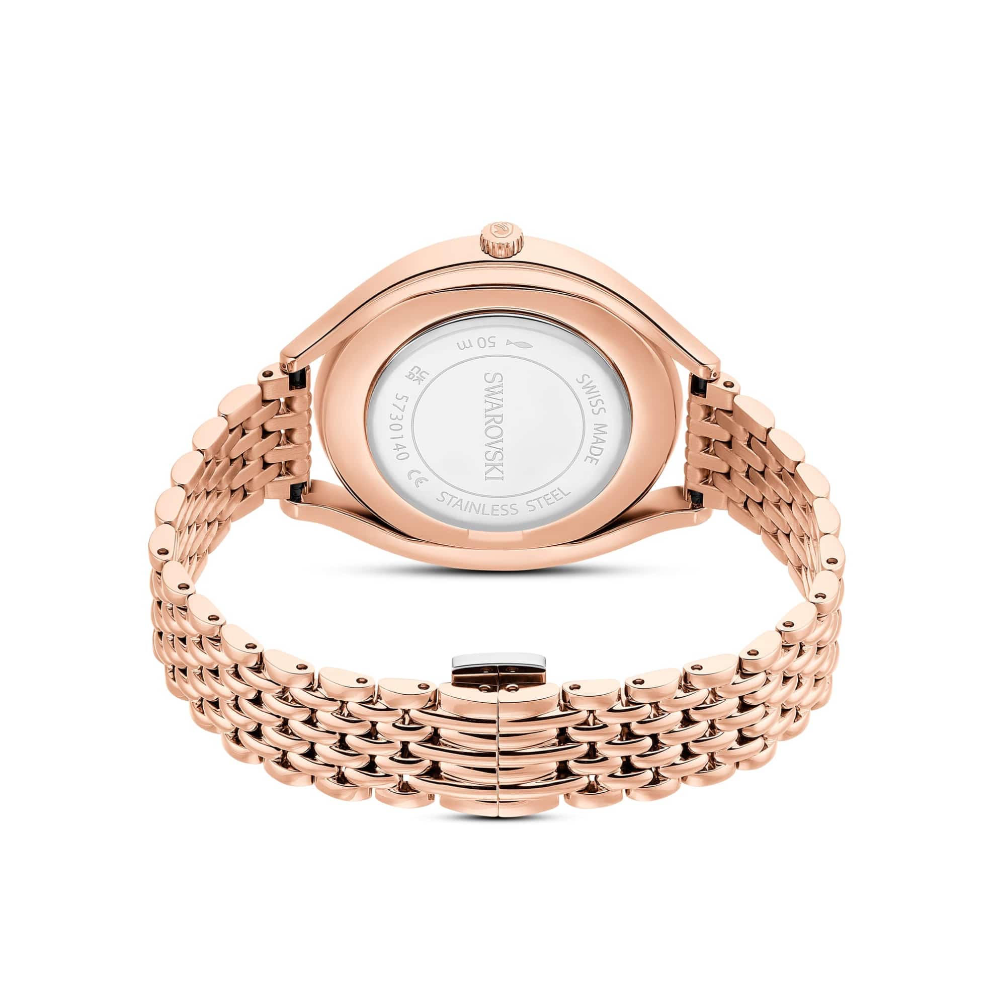 Swarovski Crystalline Aura Watch, Swiss Made, Metal Bracelet, Rose gold tone, Rose gold-tone finish -Swarovski