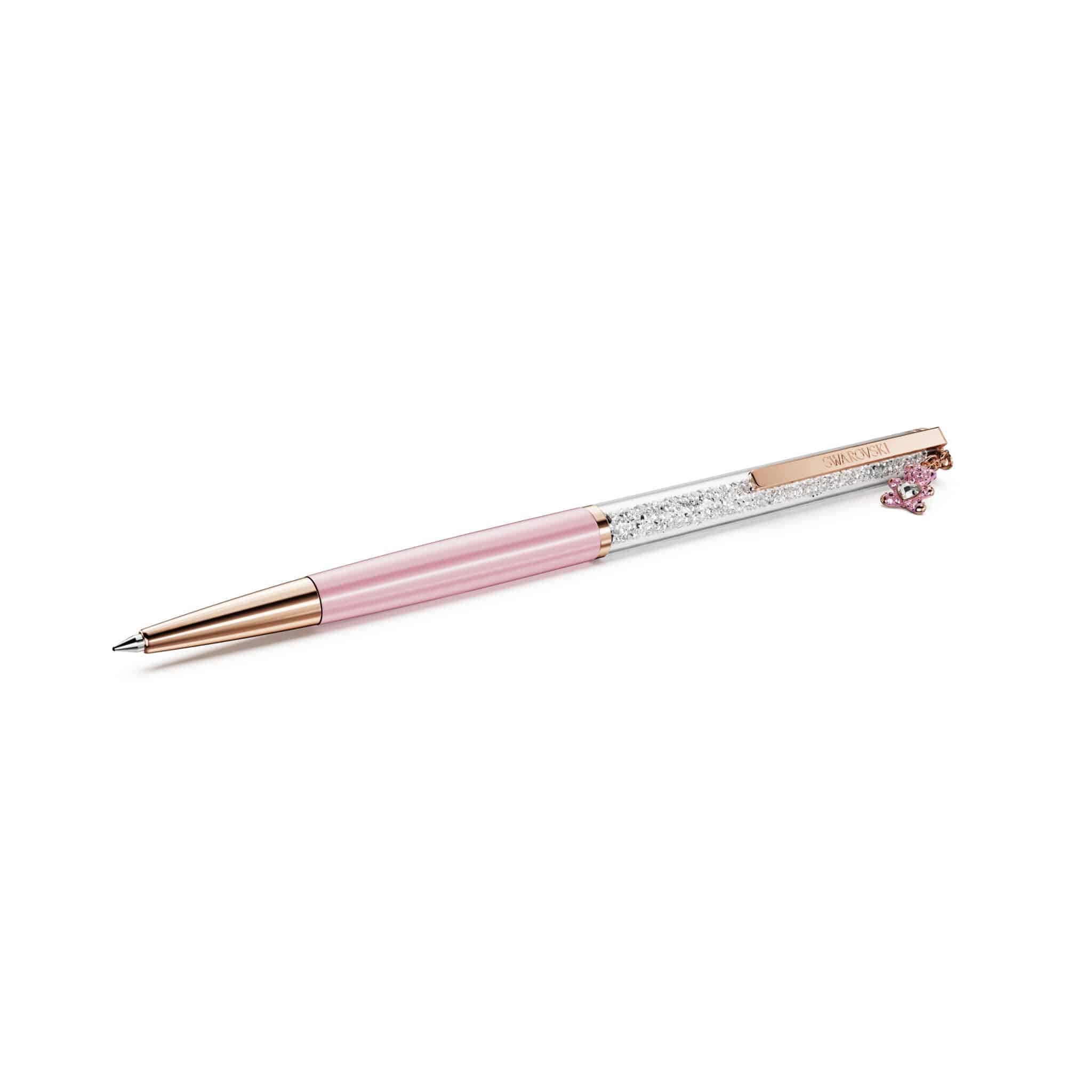 Swarovski Crystalline Ballpoint Pen, Teddy, Pink, Pink lacquered, Rose gold-tone plated -Swarovski